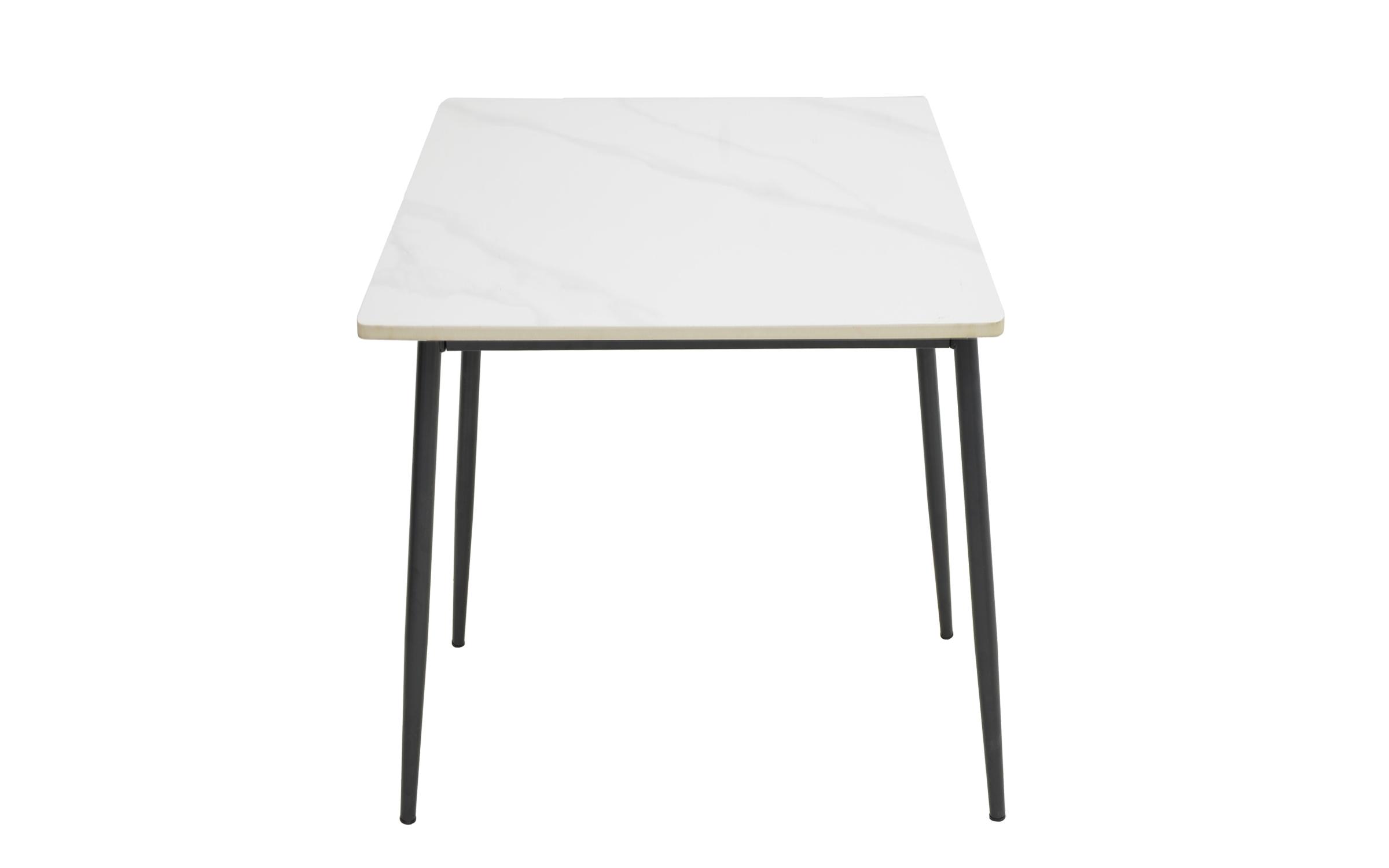 Masa dining Gustas 120, marmura alba + negru  3