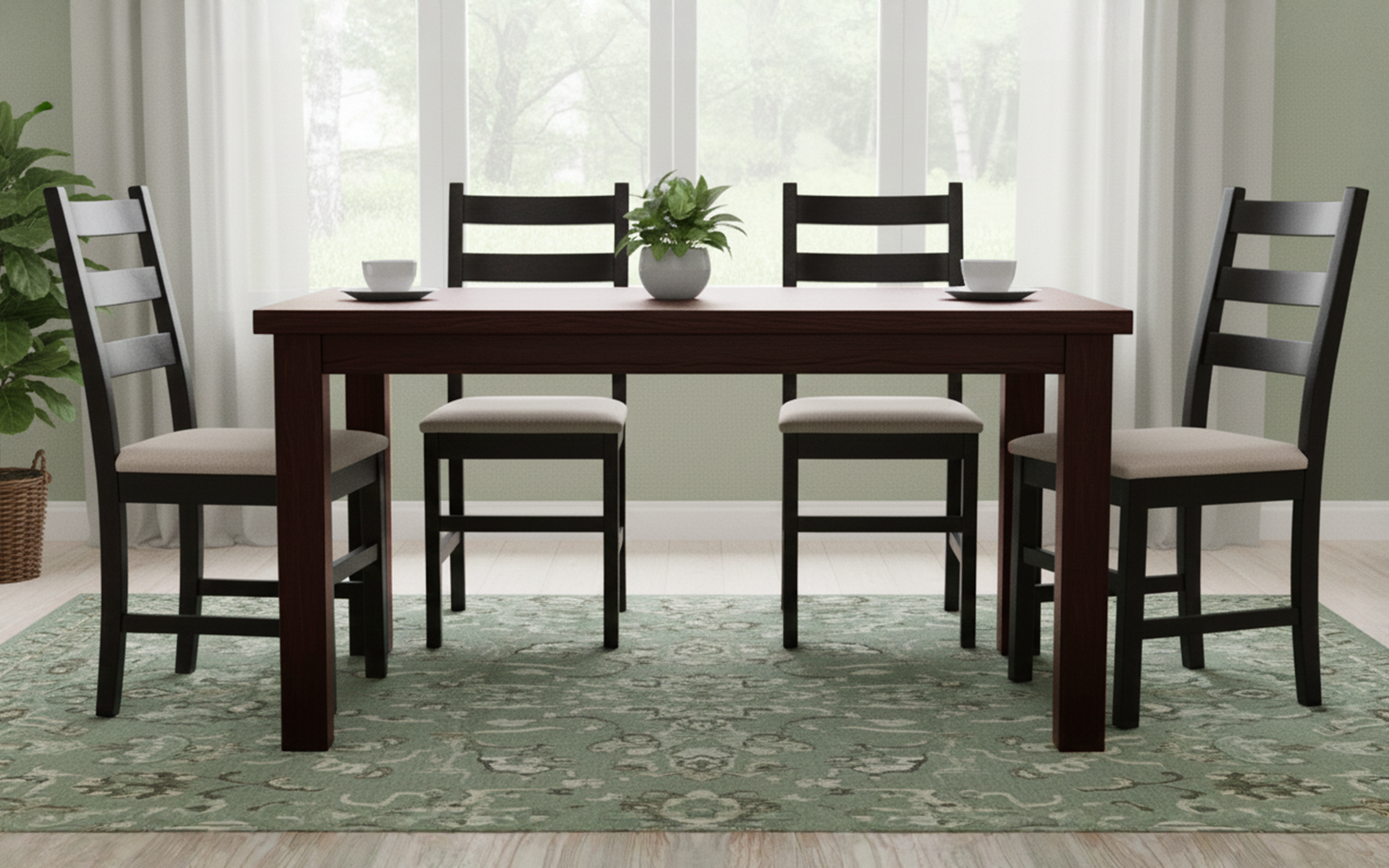 Set Masa dinig Doni + 2 scaune Karsel, wenge  1