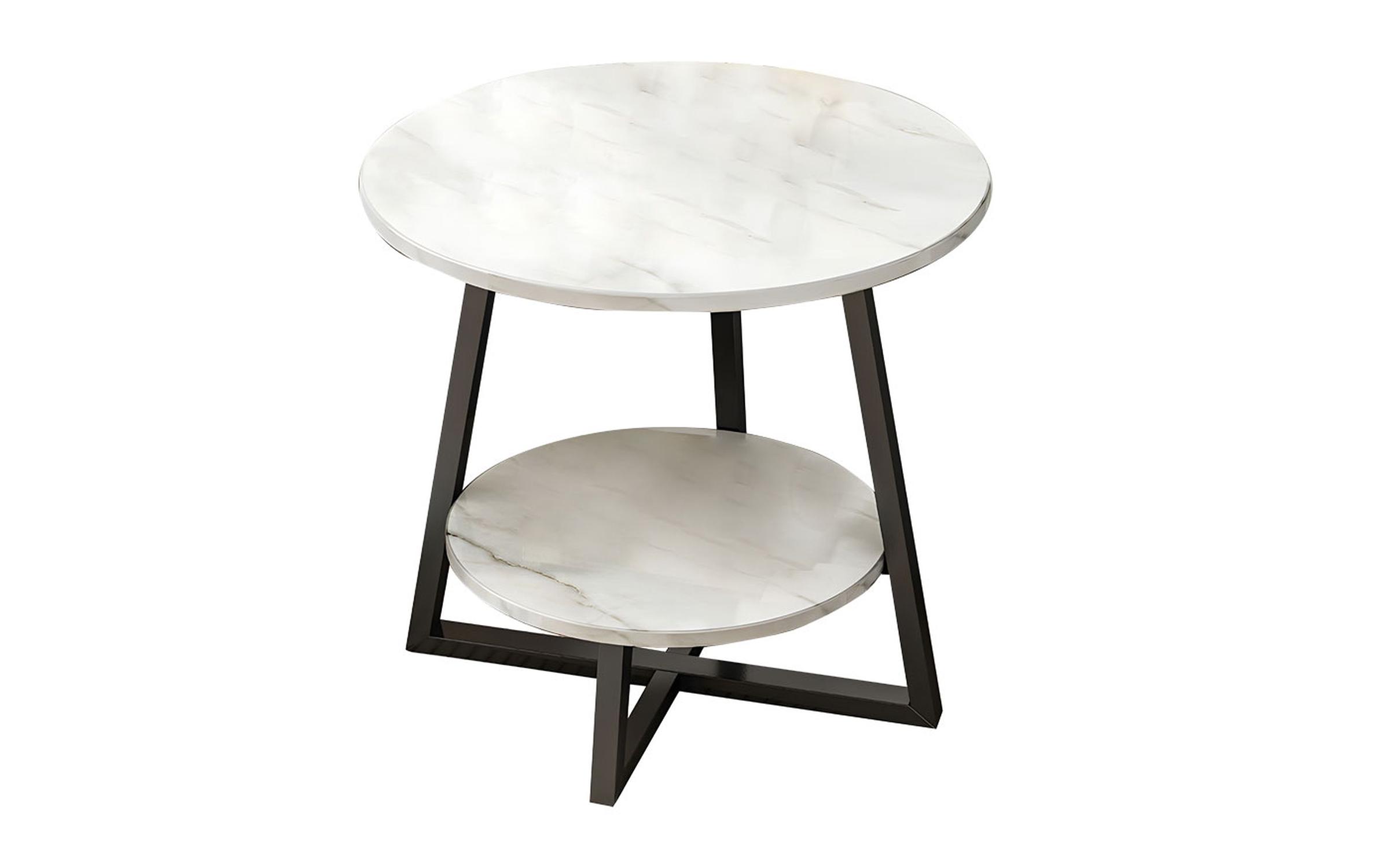 Masuta de cafea Rota, marmura alba + negru  2