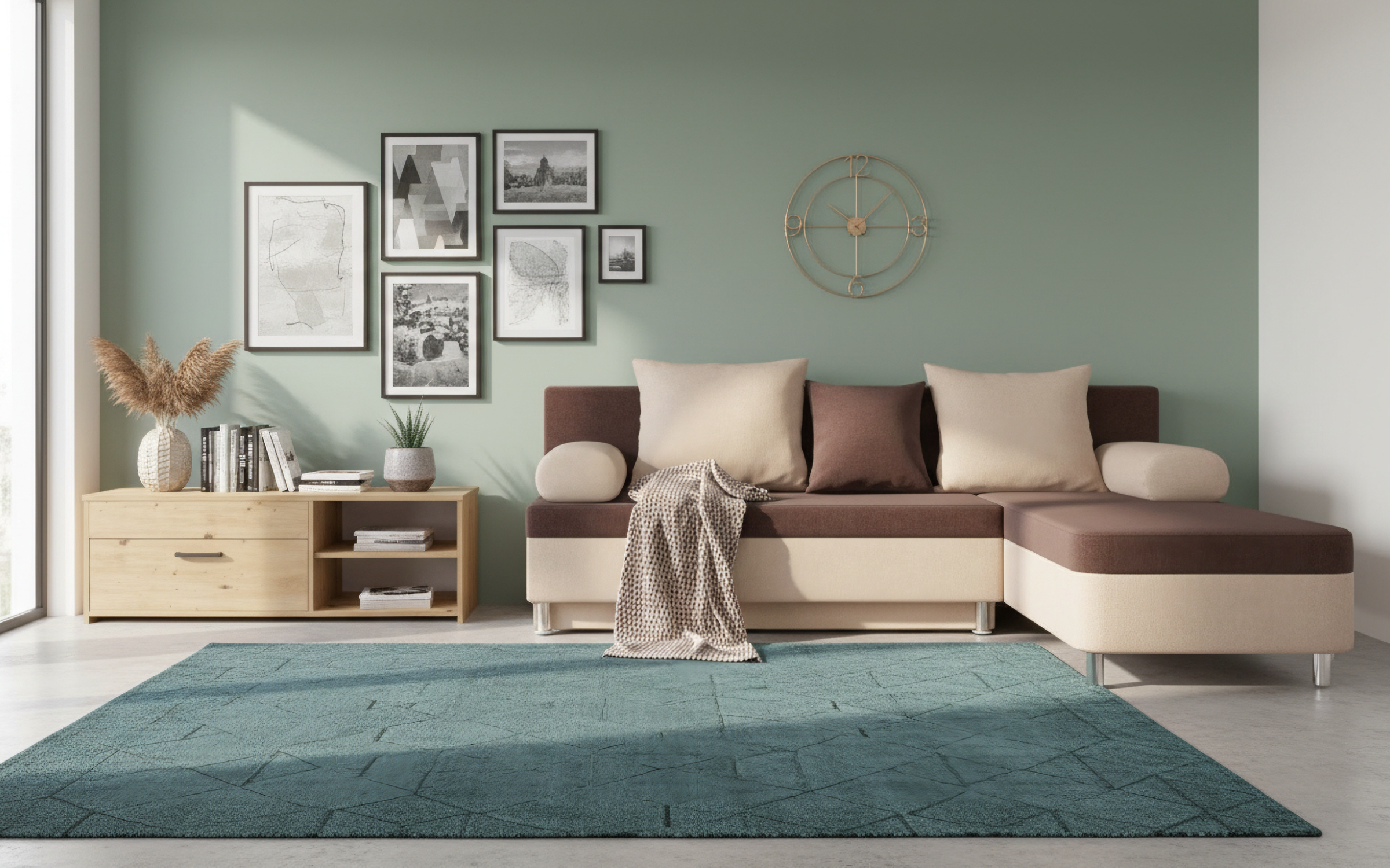 Set Coltar Dani M + modul TV Redo, maro + bej  1