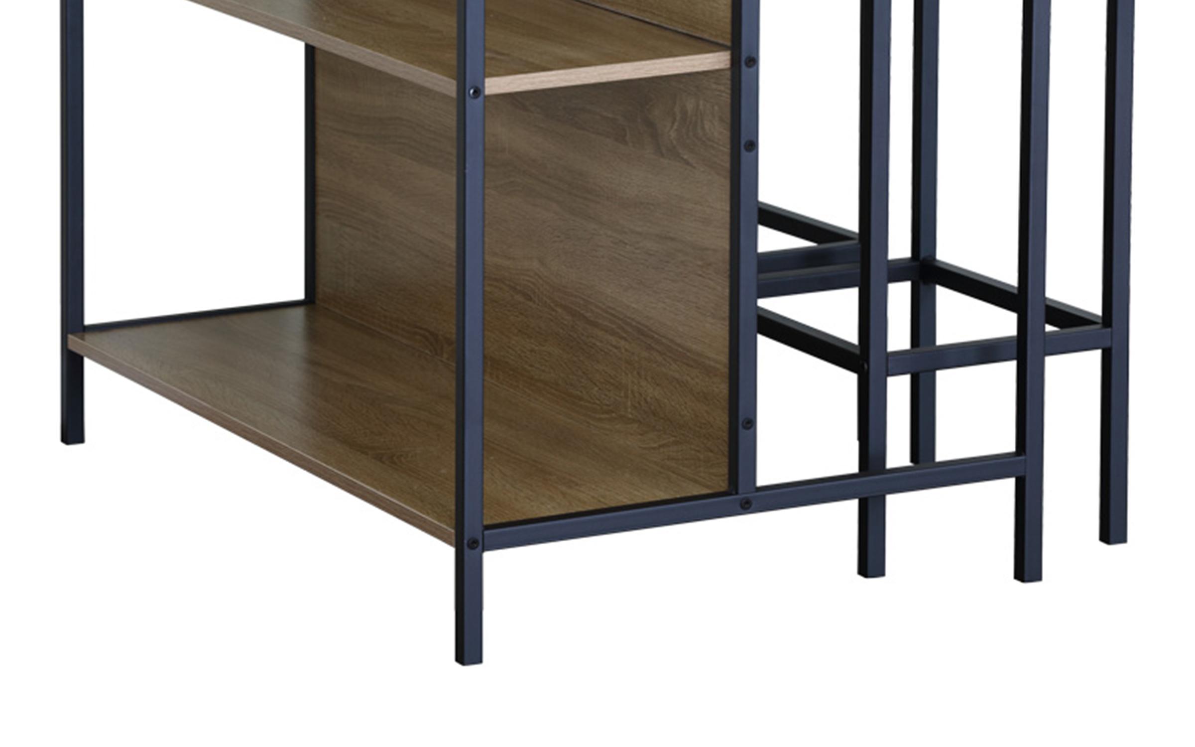 Set masa + scaune de bar Beylon, stejar + negru  5