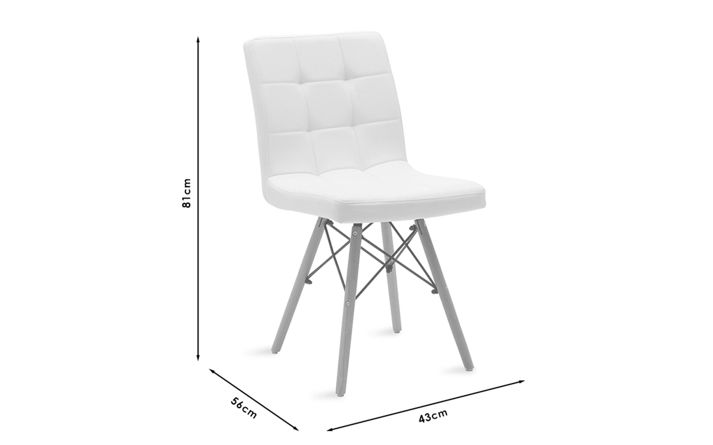 Scaun de masa Luigi, alb + natural  2