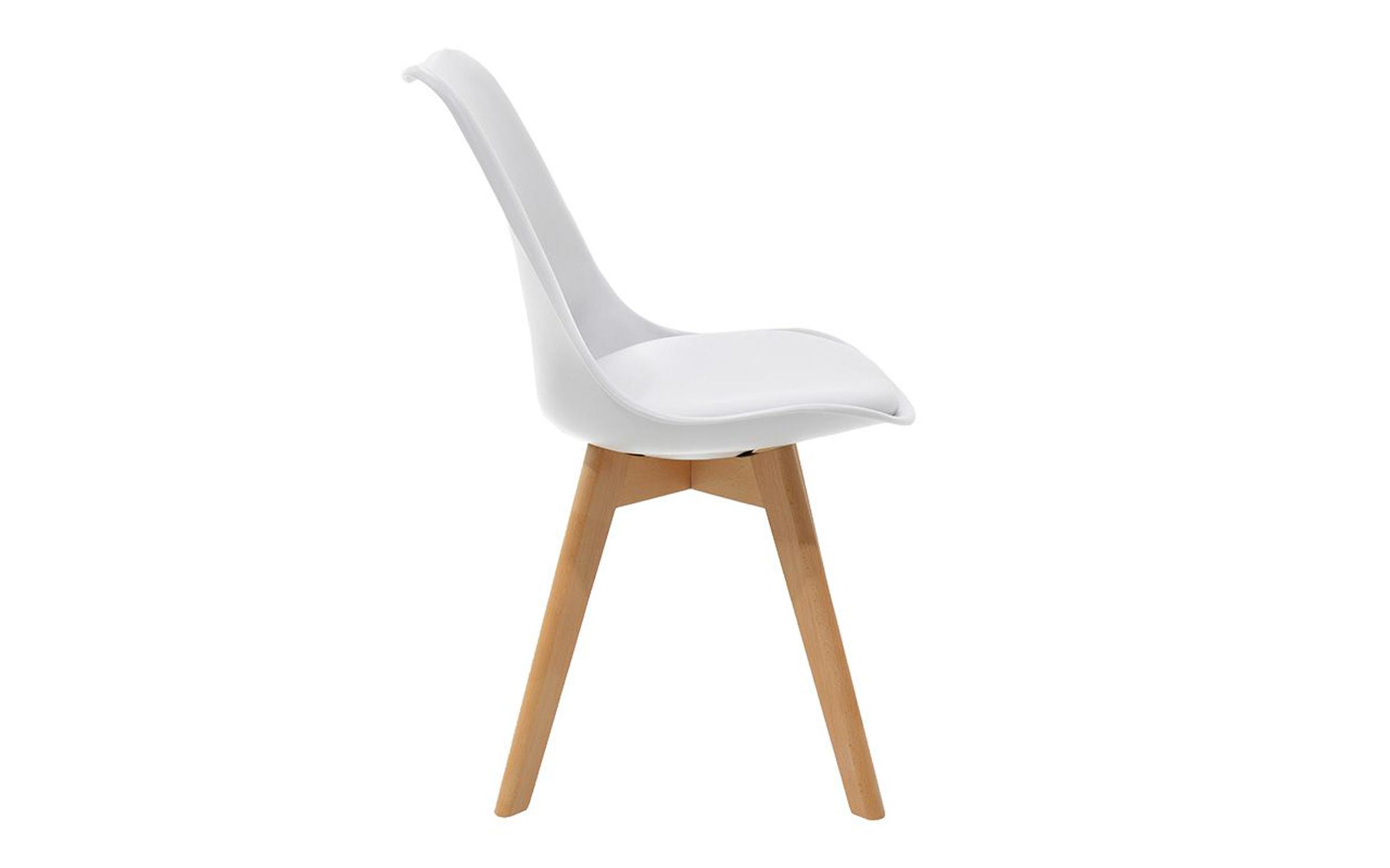 Scaun de masa Gaston, alb + natural  5