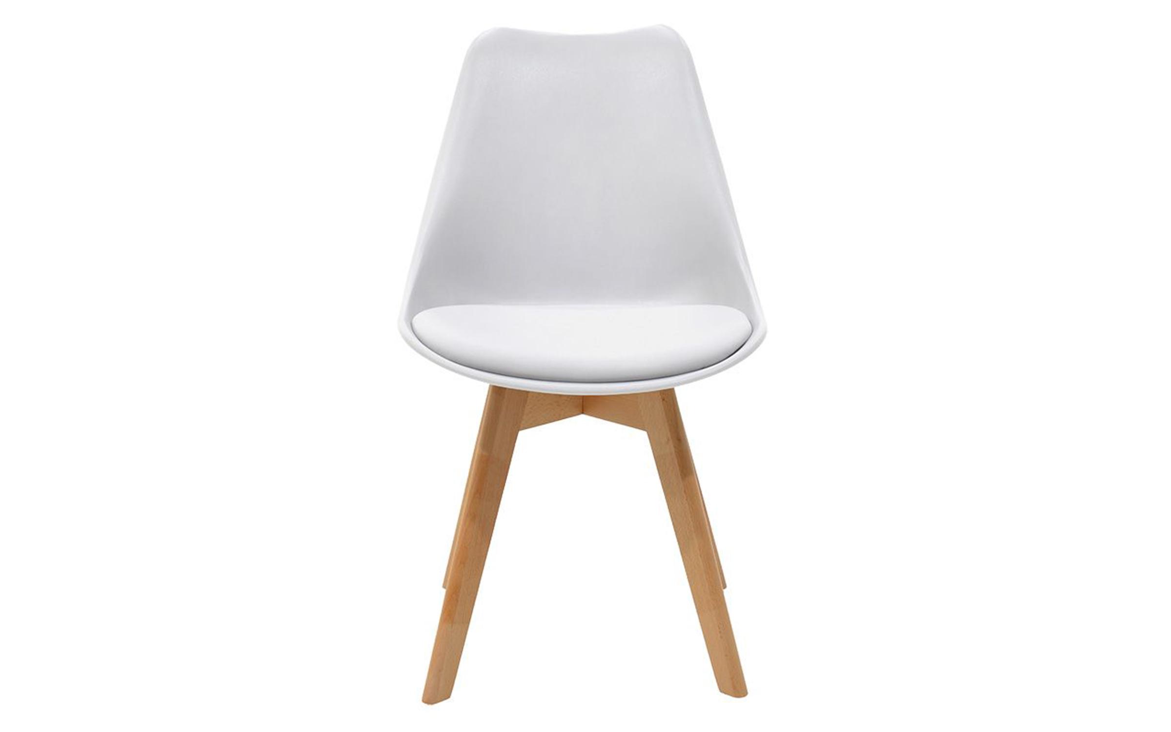 Scaun de masa Gaston, alb + natural  6