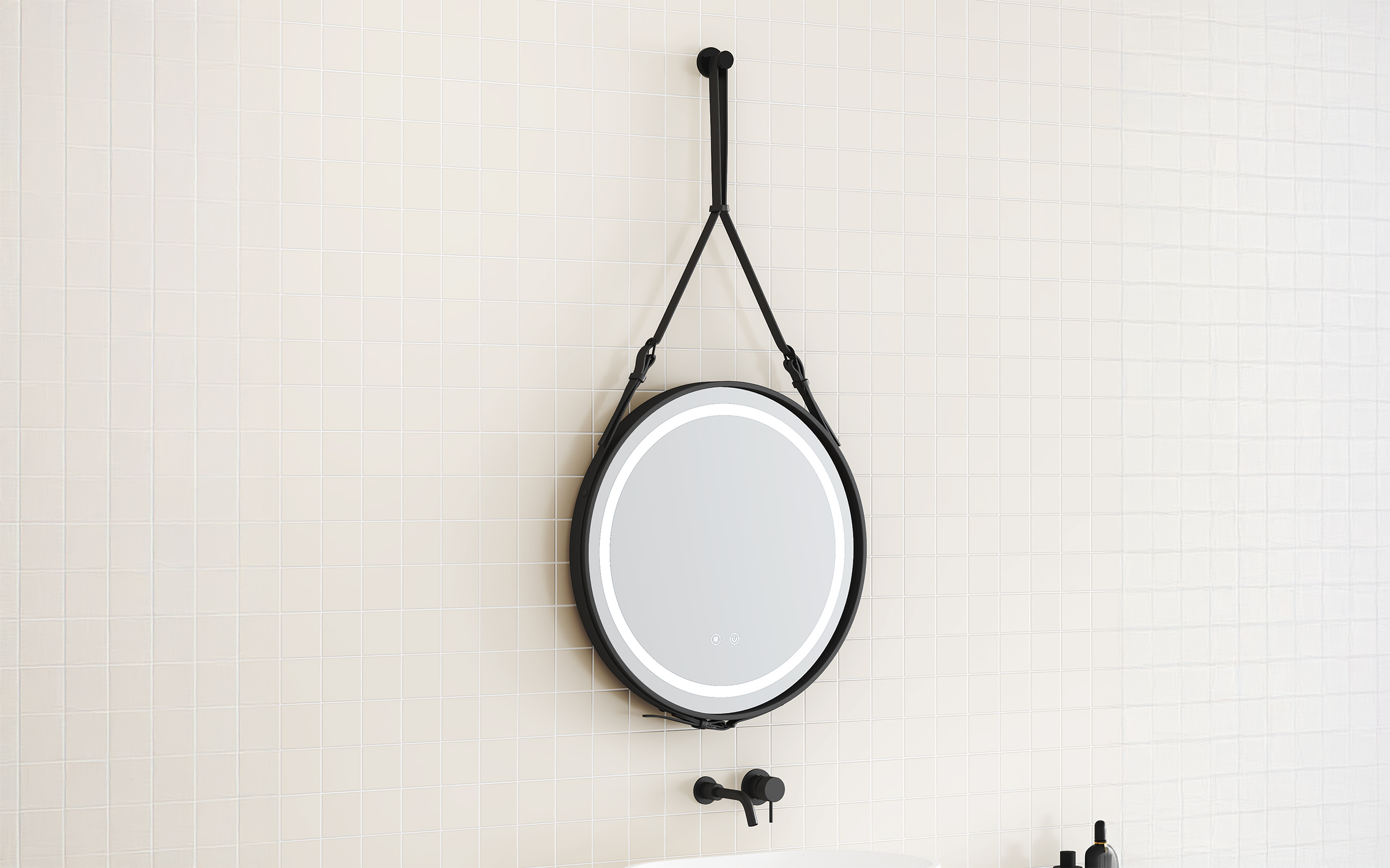 1398MB-60 Oglinda pentru baie cu iluminare LED, 60/60 cm  2