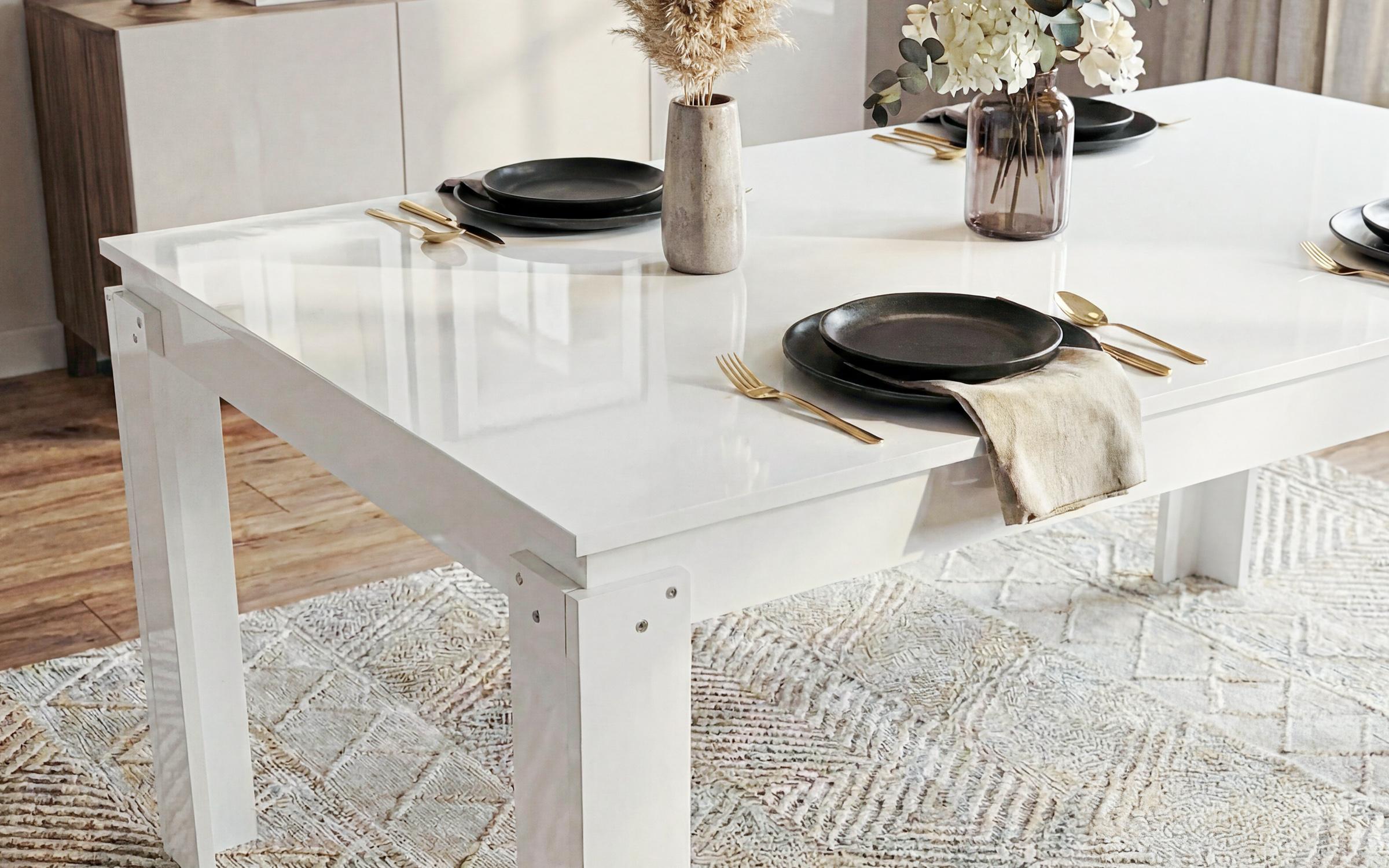 Masa dining Fenix 160, alb lucios  3