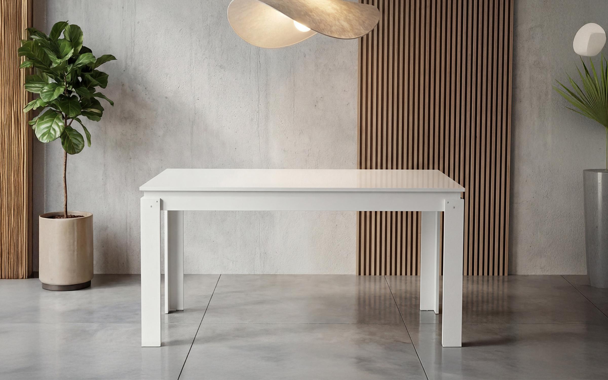 Masa dining Fenix 140, alb lucios  1