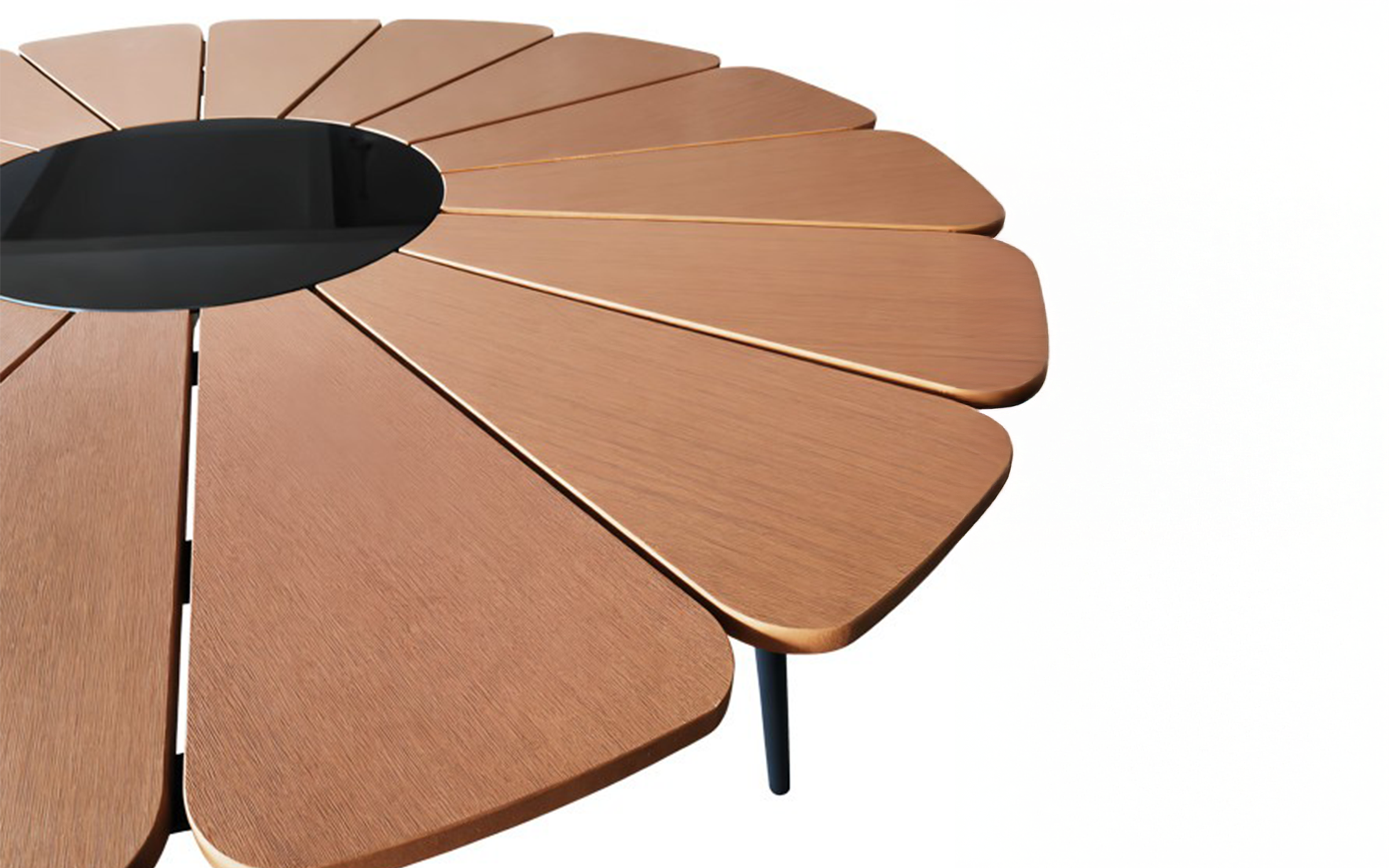 Masa de gradina Pinup, natural + negru  4