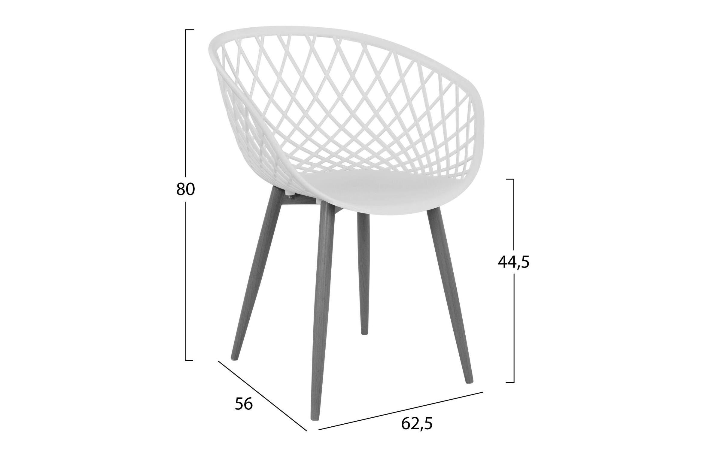 Scaun de masa Amardo, alb  2