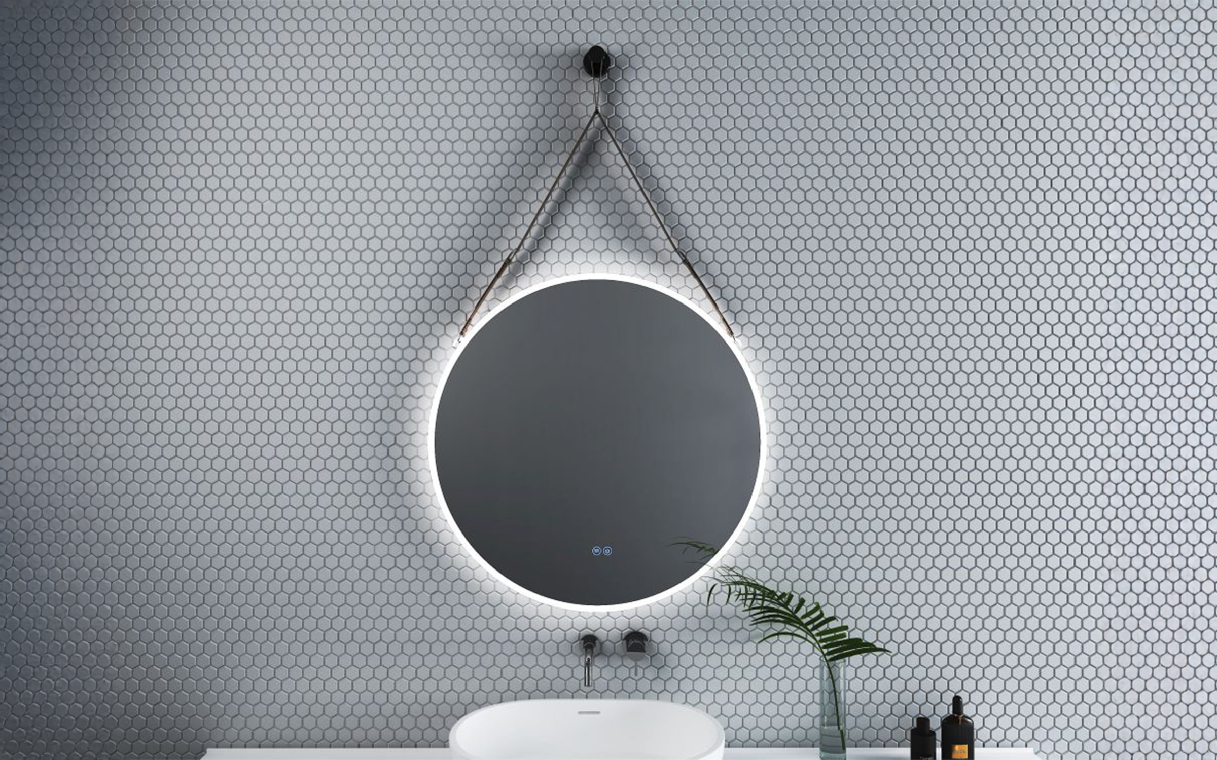 1909DB Oglinda pentru baie cu iluminare LED, 80/80 сm  1