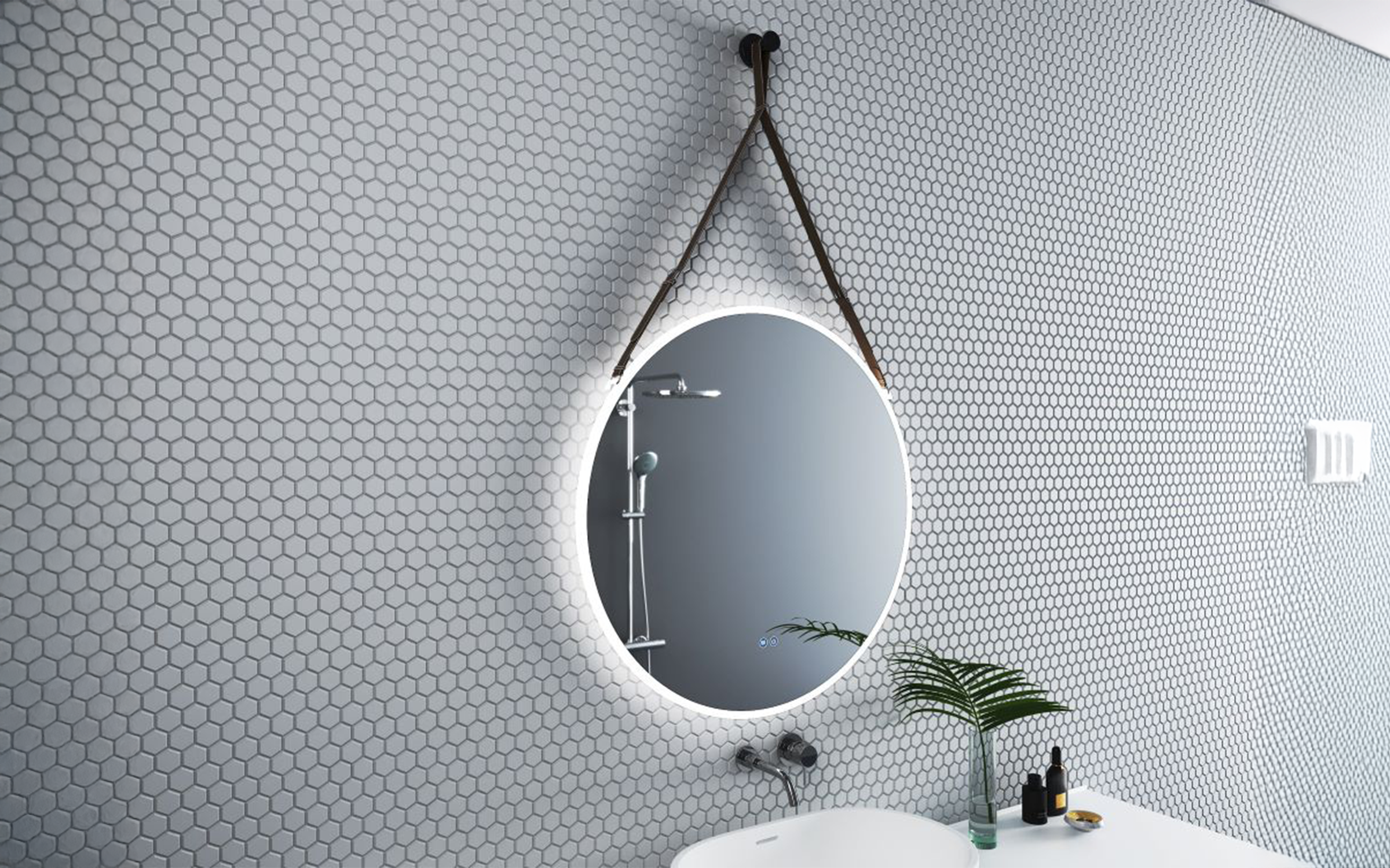 1909DB Oglinda pentru baie cu iluminare LED, 80/80 сm  2