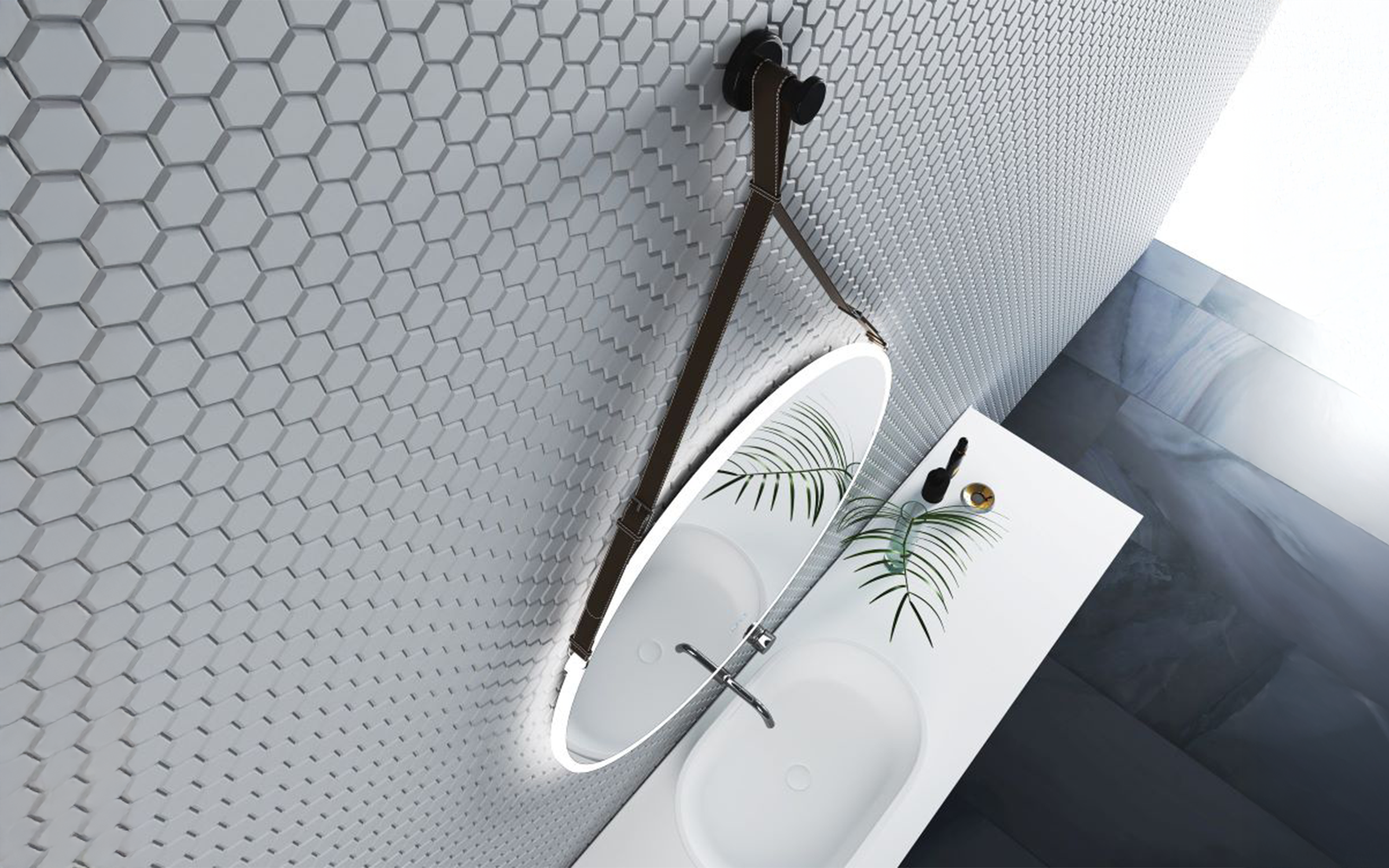 1909DB Oglinda pentru baie cu iluminare LED, 80/80 сm  3