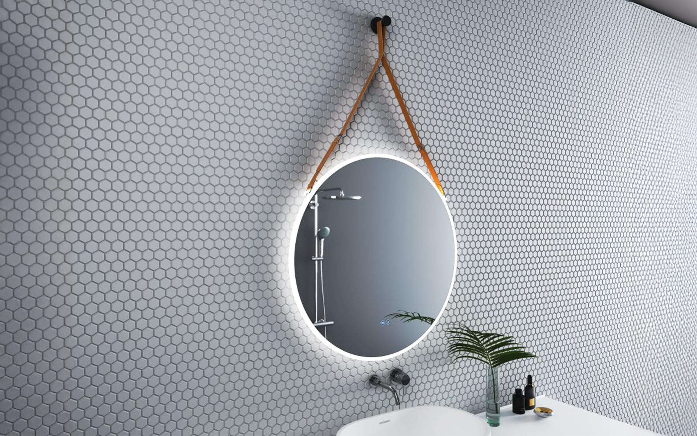 1909LB Oglinda pentru baie cu iluminare LED, 80/80 сm  2