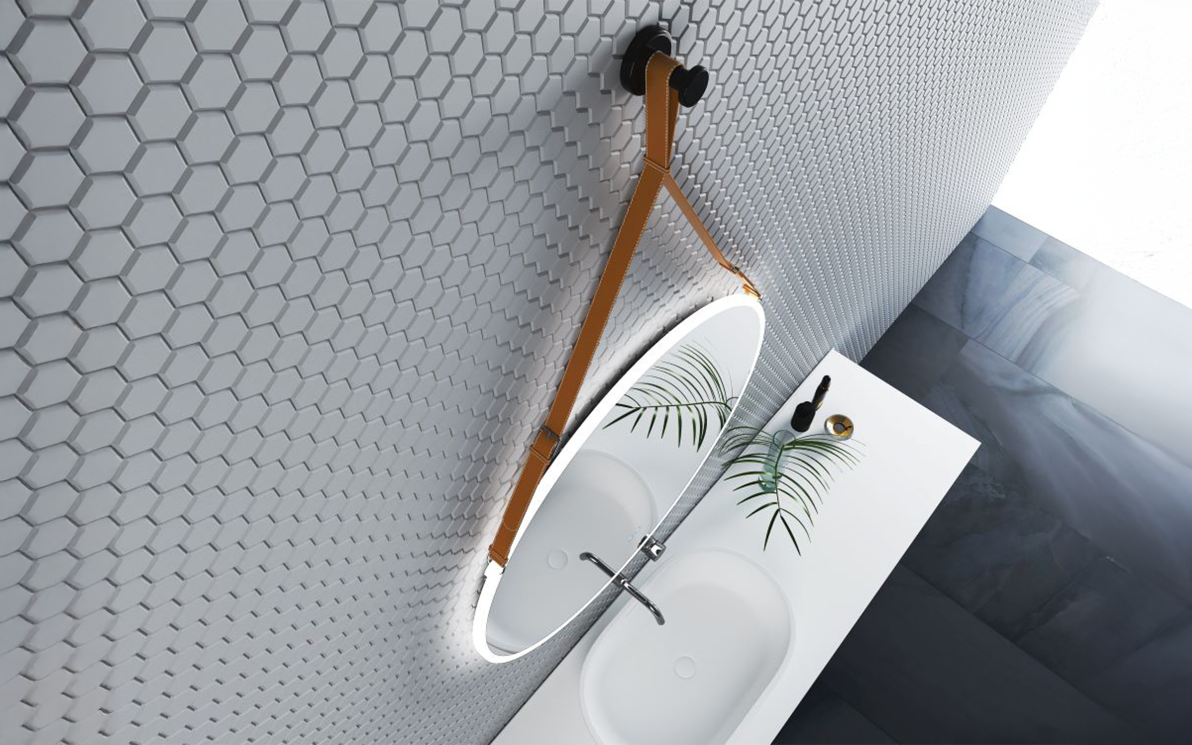 1909LB Oglinda pentru baie cu iluminare LED, 80/80 сm  3