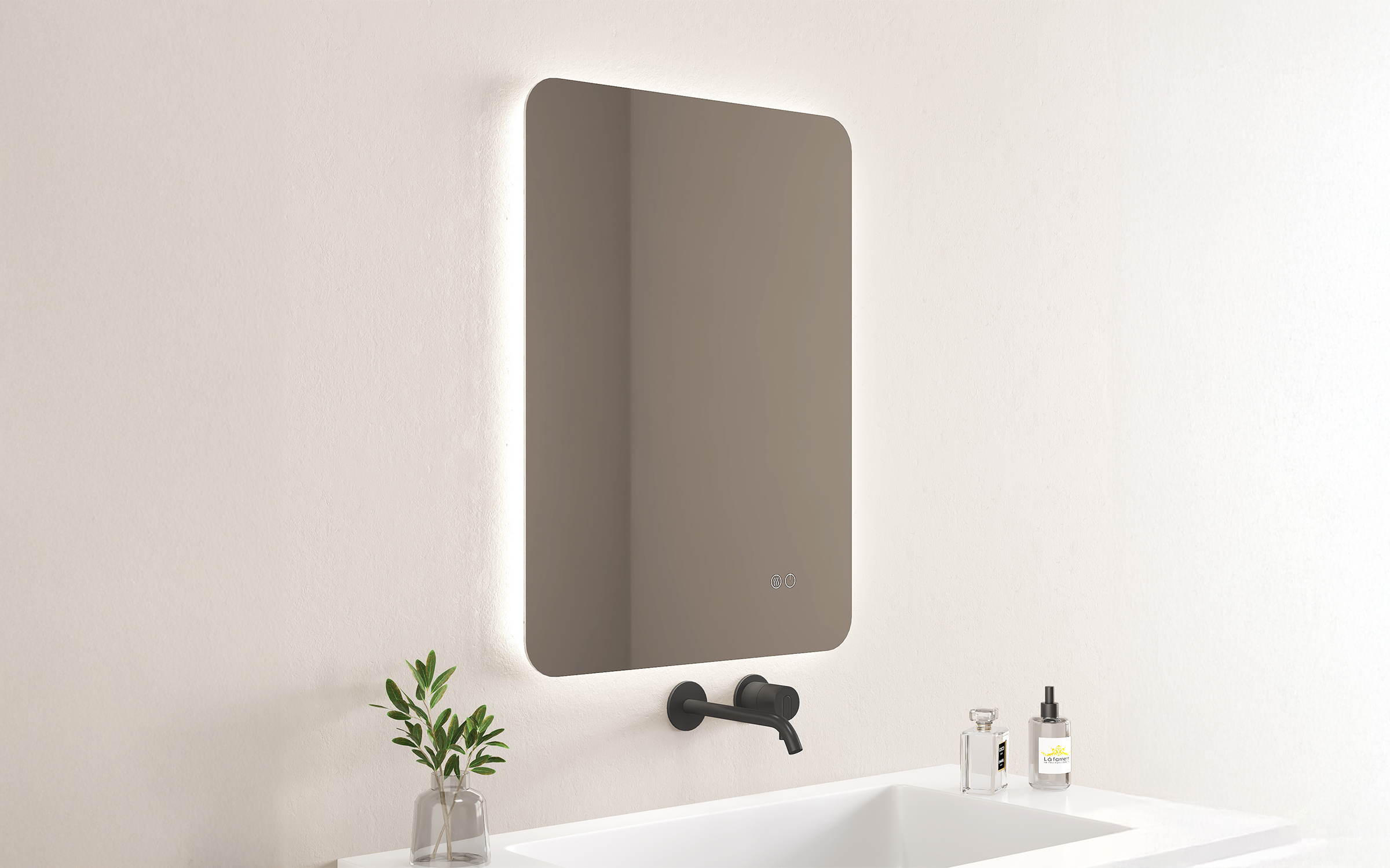 1945-50 Oglinda pentru baie cu iluminare LED, 50/70 сm  2