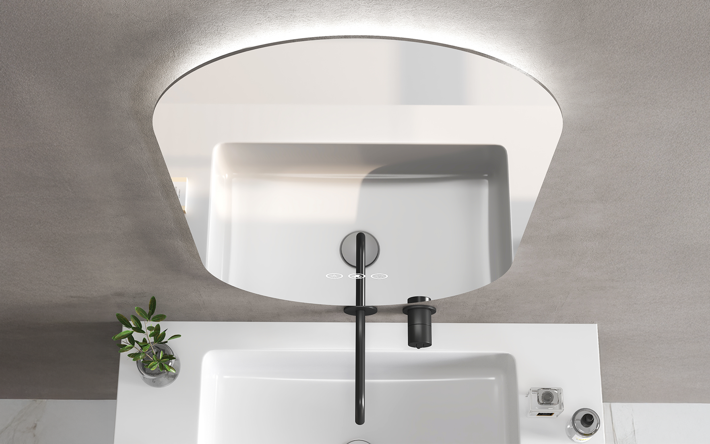 1955-40 Oglinda pentru baie cu iluminare LED, 40/80 сm  3