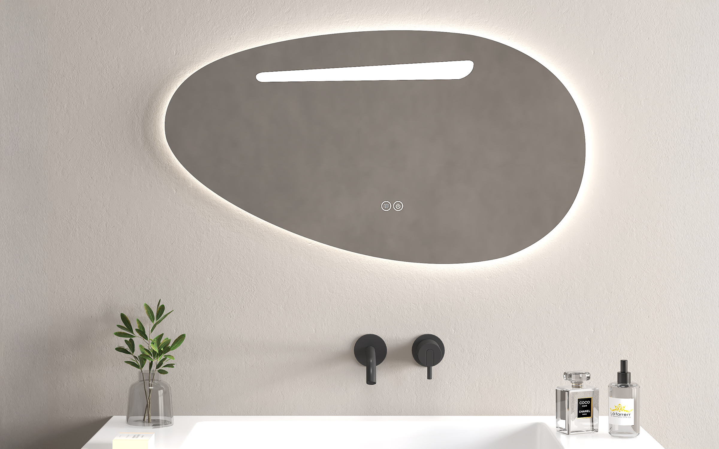 1956 Oglinda pentru baie cu iluminare LED, 90/50 cm  1