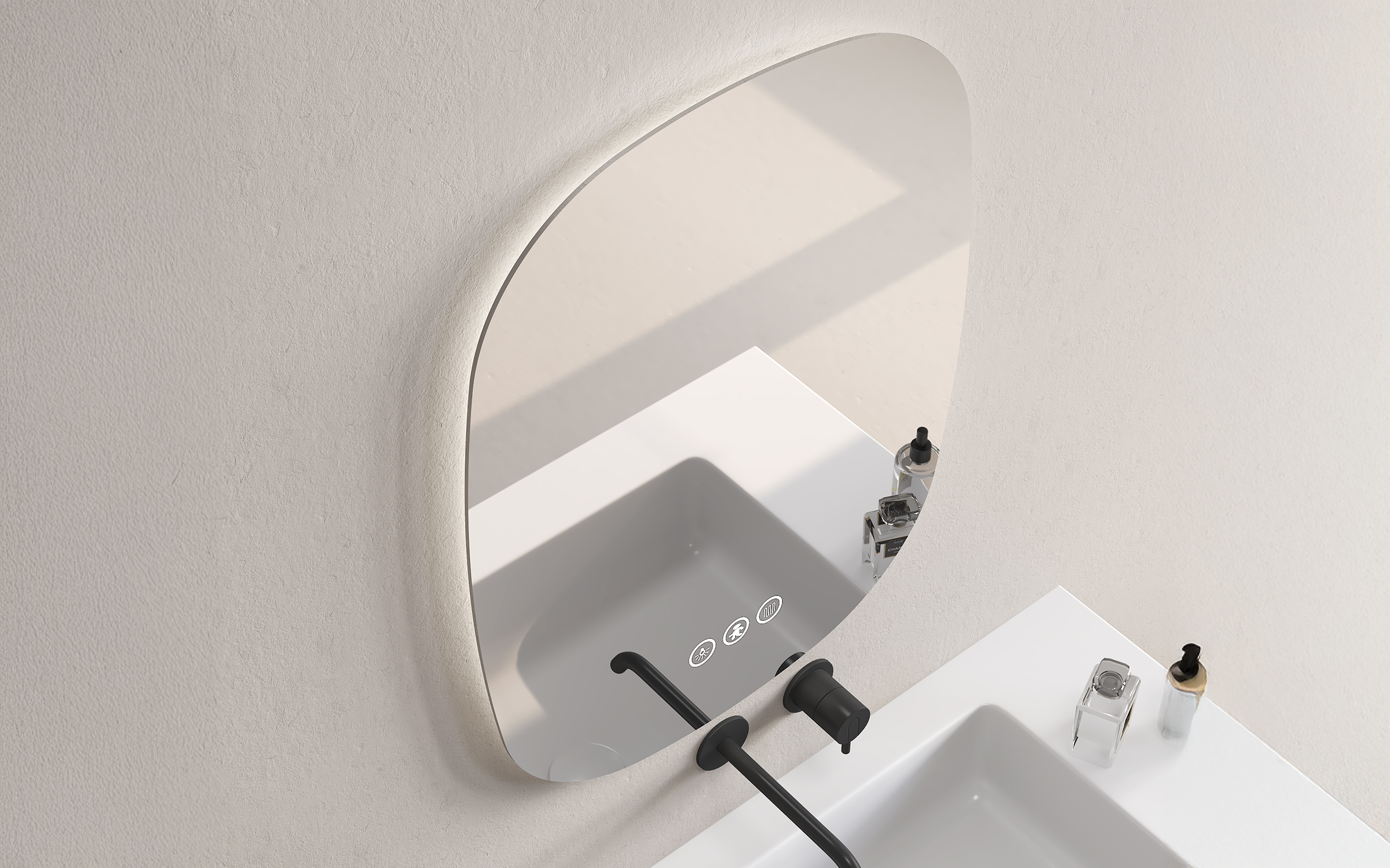 1957 Oglinda pentru baie cu iluminare LED, 60/80 сm  3