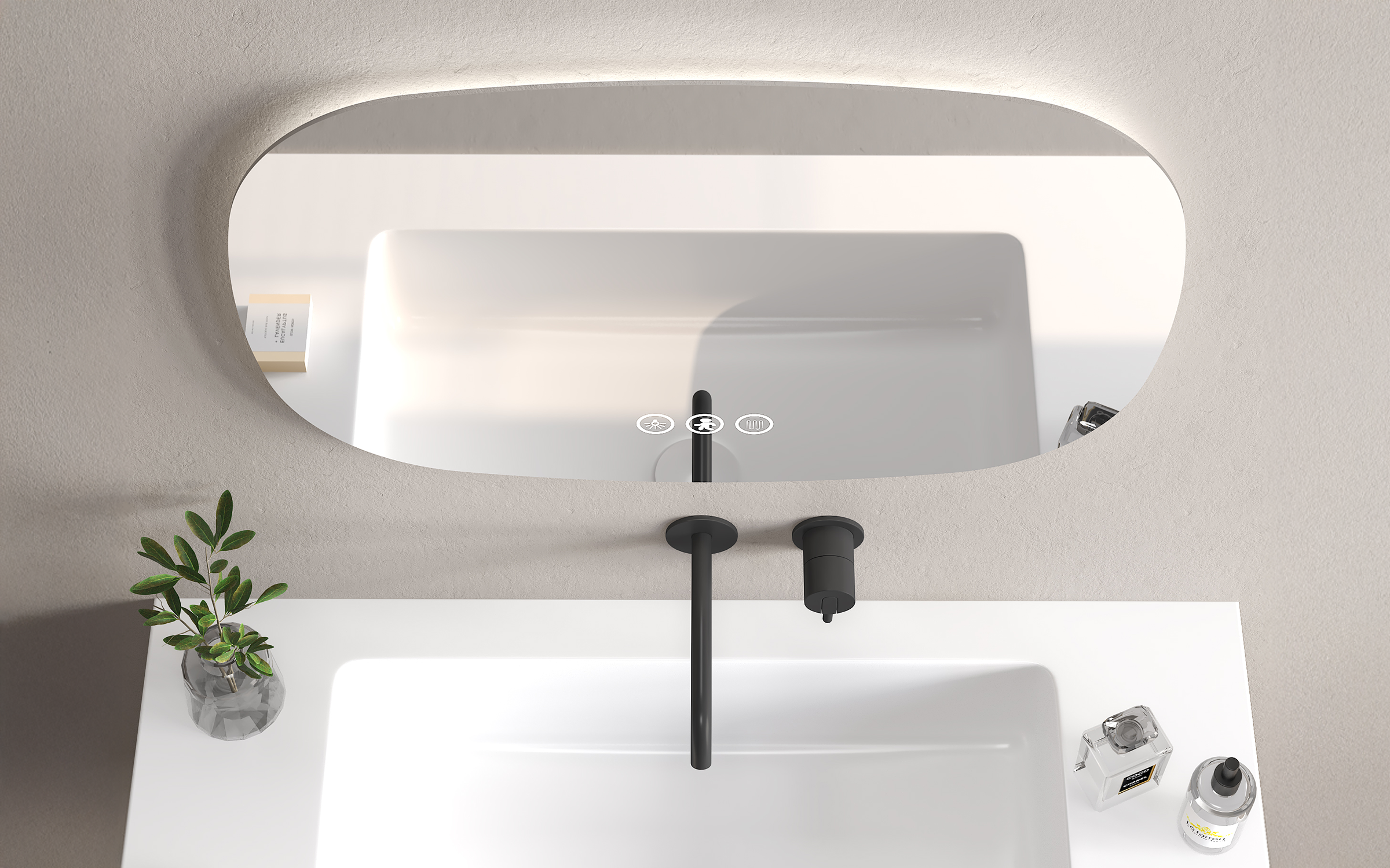 1958 Oglinda pentru baie cu iluminare LED, 80/60 сm  3