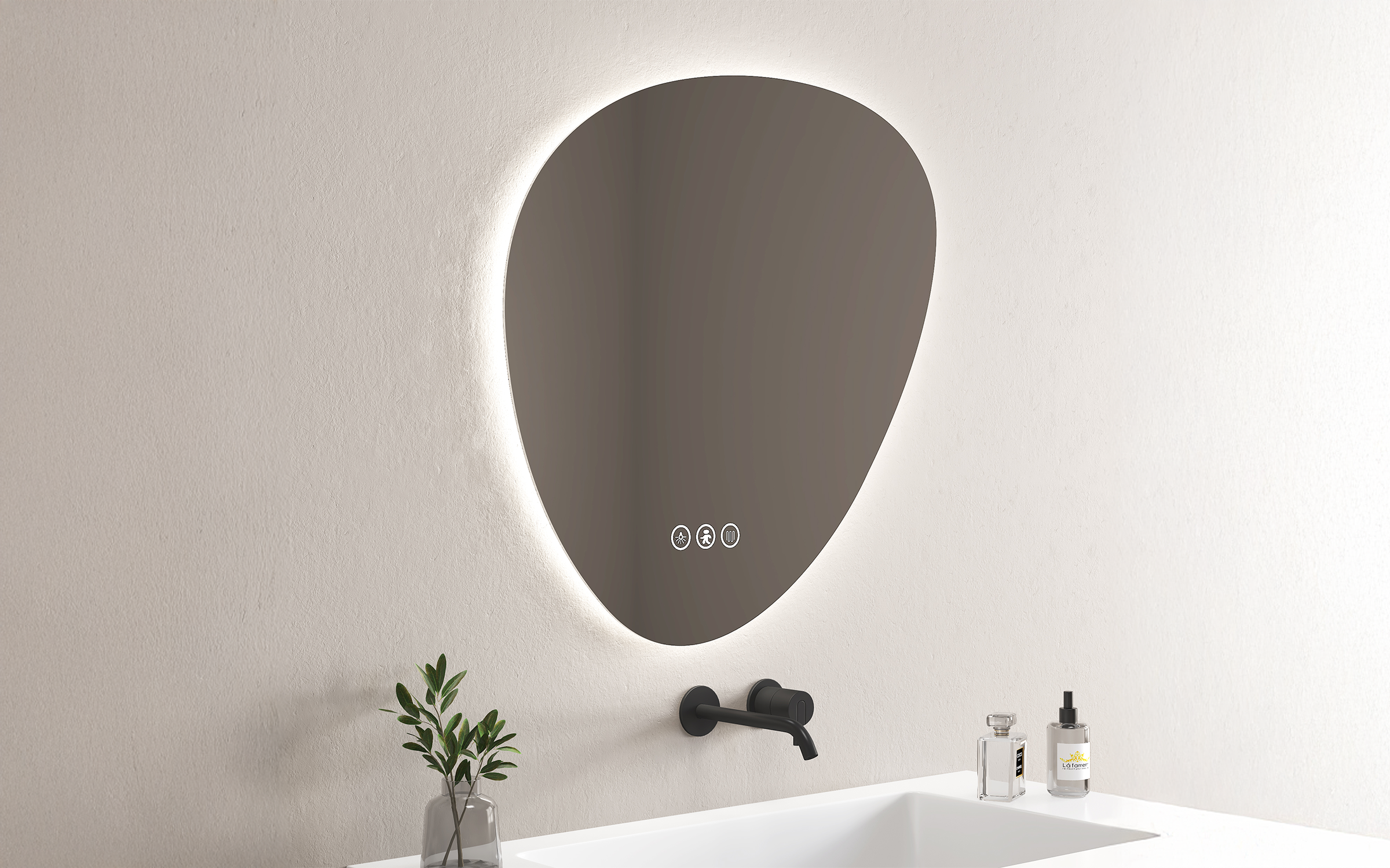 1959 Oglinda pentru baie cu iluminare LED, 80/80 сm  2