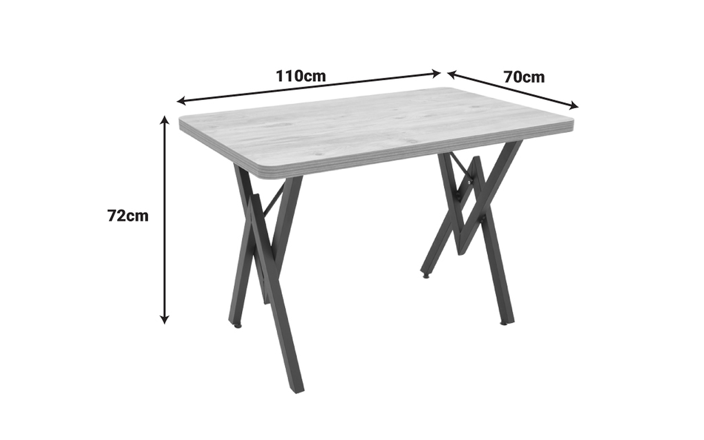Masa dining Vertex, stejar + negru  2