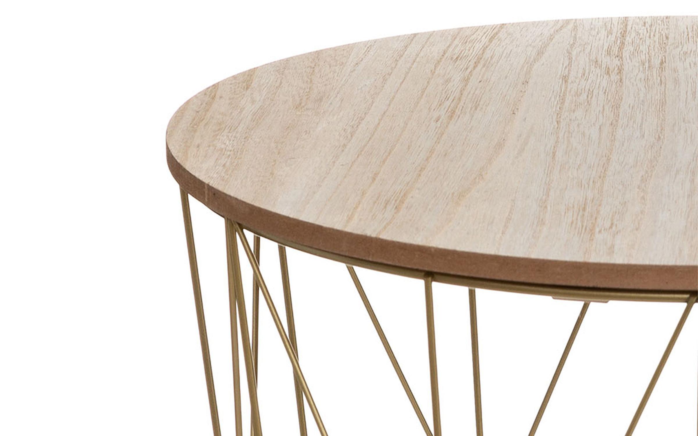 Masuta de cafea Kimi, stejar + auriu  2