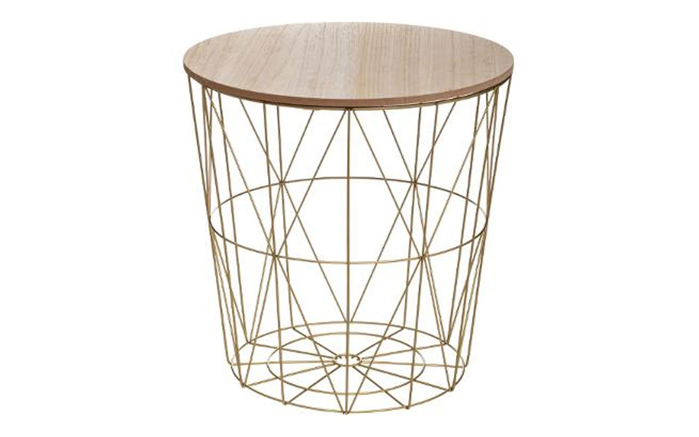 Masuta de cafea Kimi, stejar + auriu  1