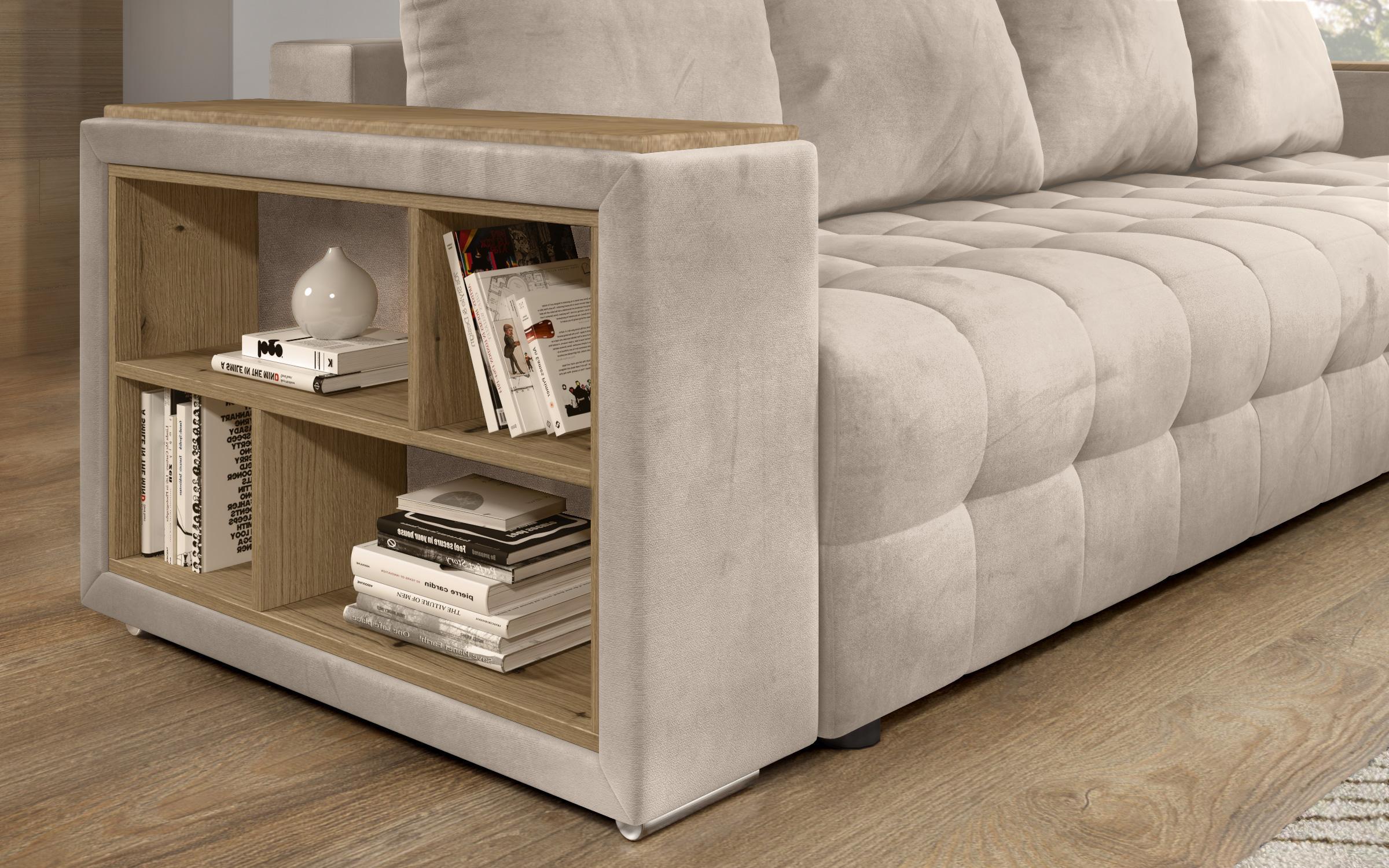 Coltar extensibil cu brat etajera Napoli, bej deschis  10