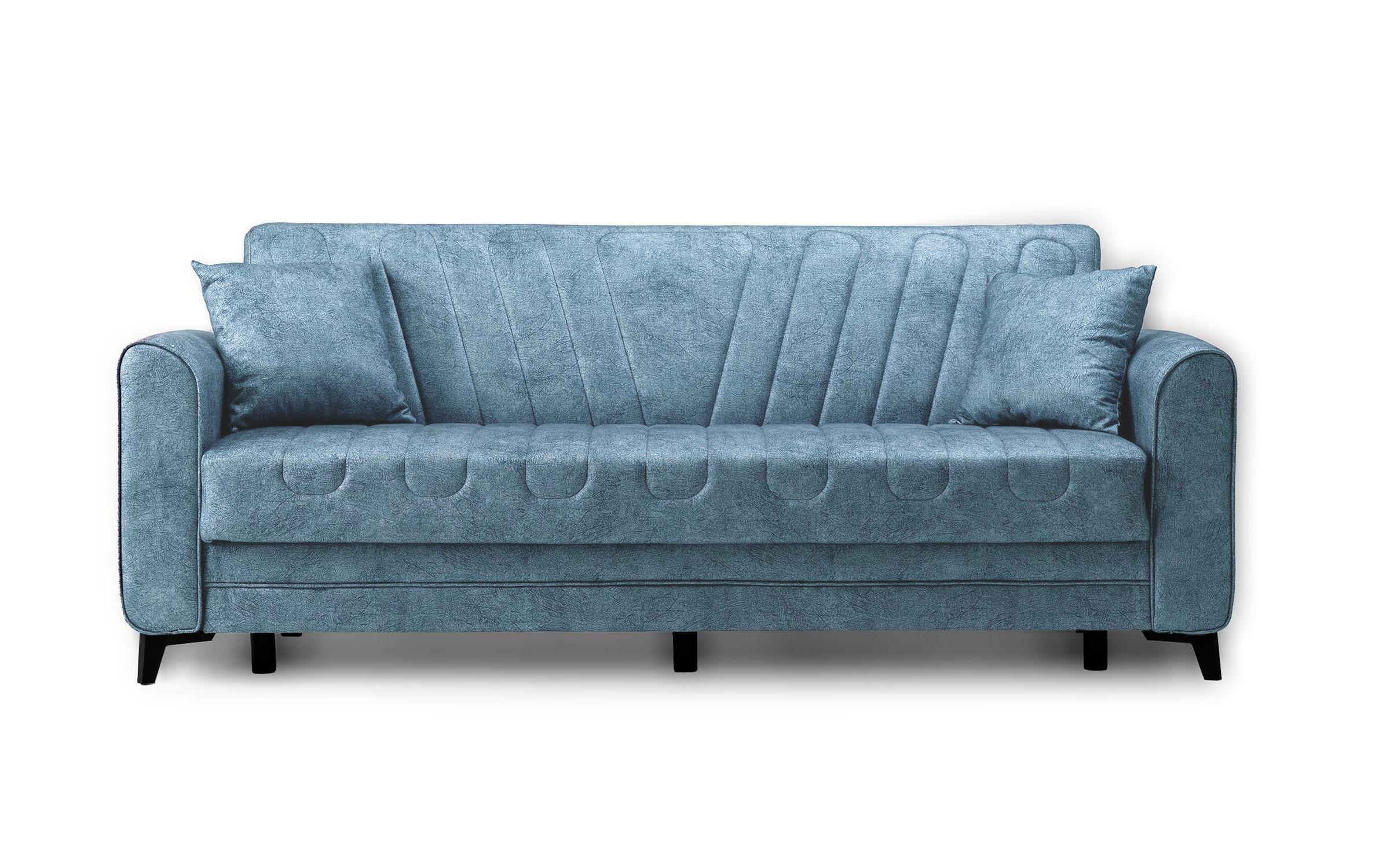 Canapea extensibila click- clack Minos, gri-albastru deschis  3