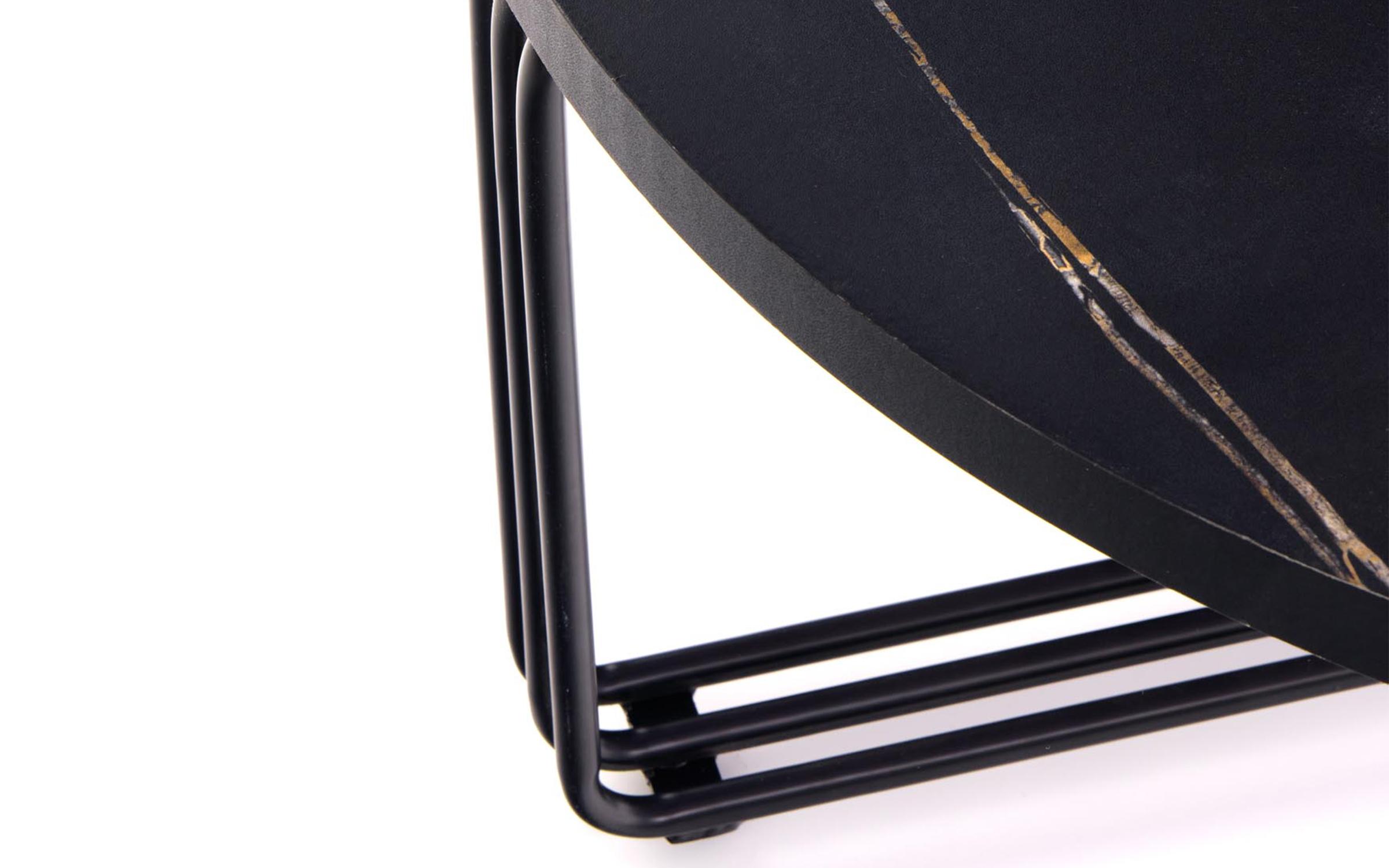 Masuta de cafea Avina, marmura neagra+negru  5
