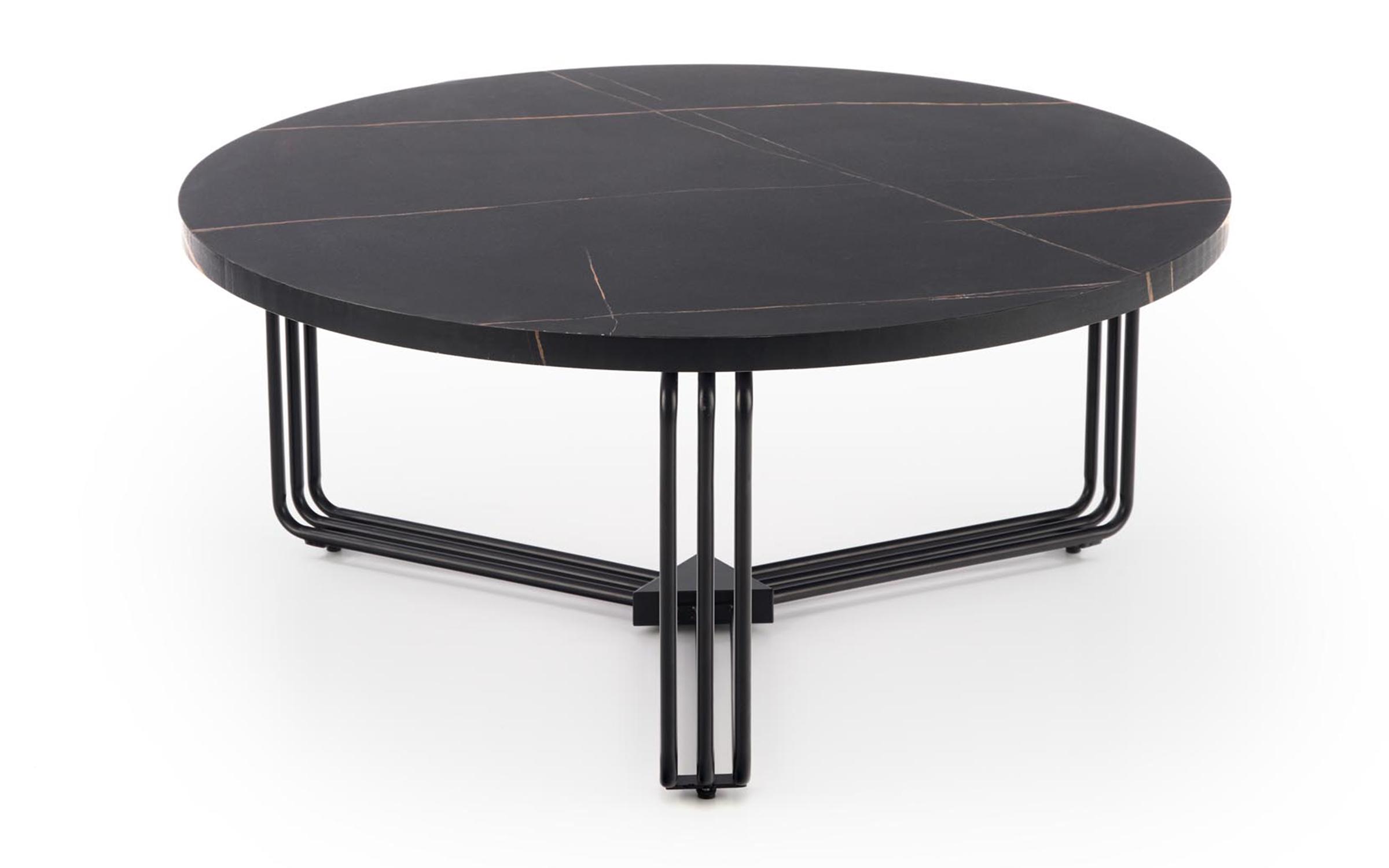 Masuta de cafea Avina, marmura neagra+negru  2