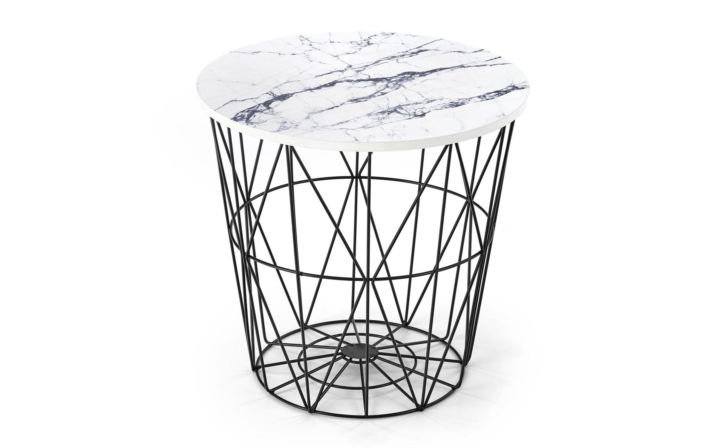 Masuta ajutatoare Rapida, marmura alba + negru  3