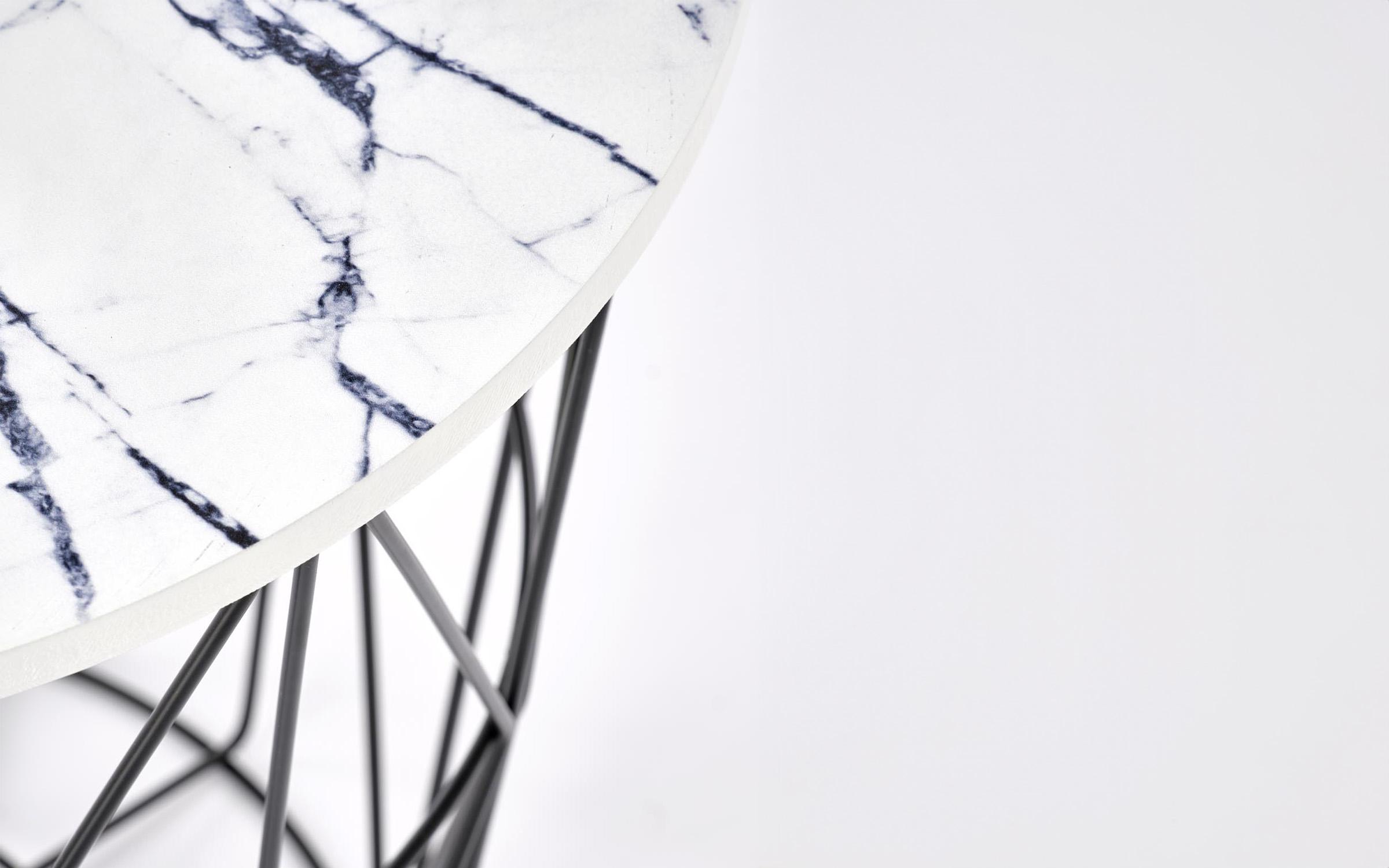 Masuta ajutatoare Rapida, marmura alba + negru  5