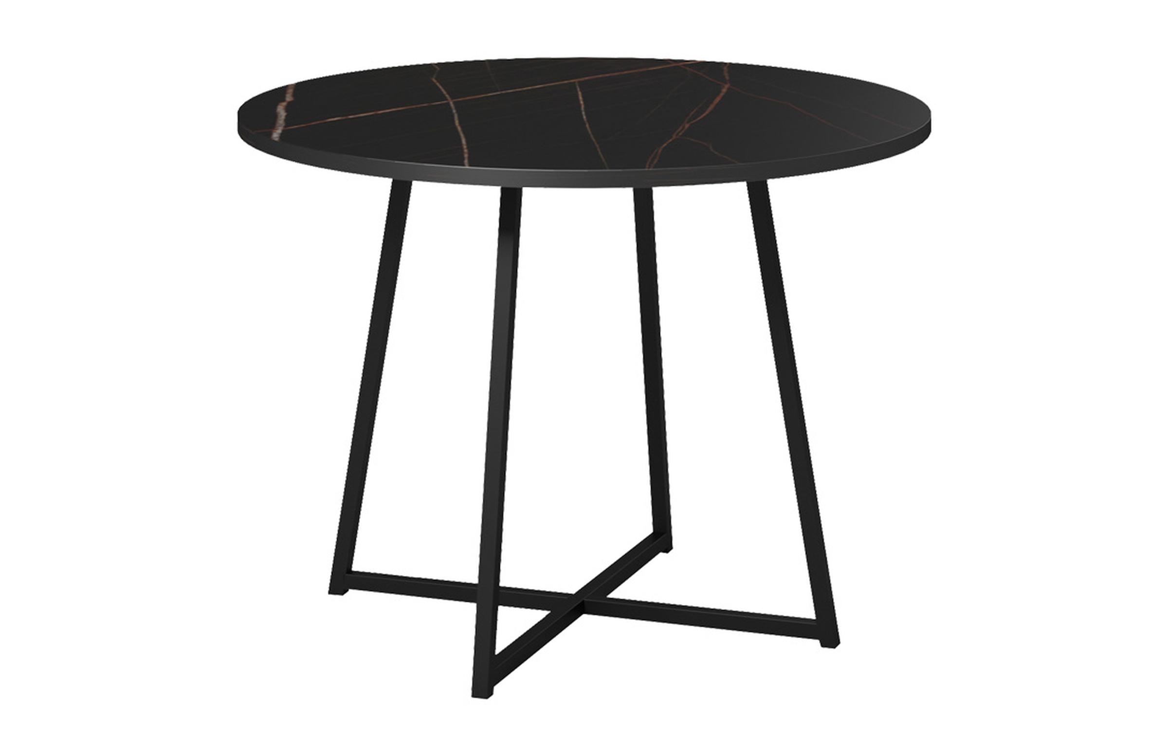 Masa dining Sara, marmura neagra + negru  2