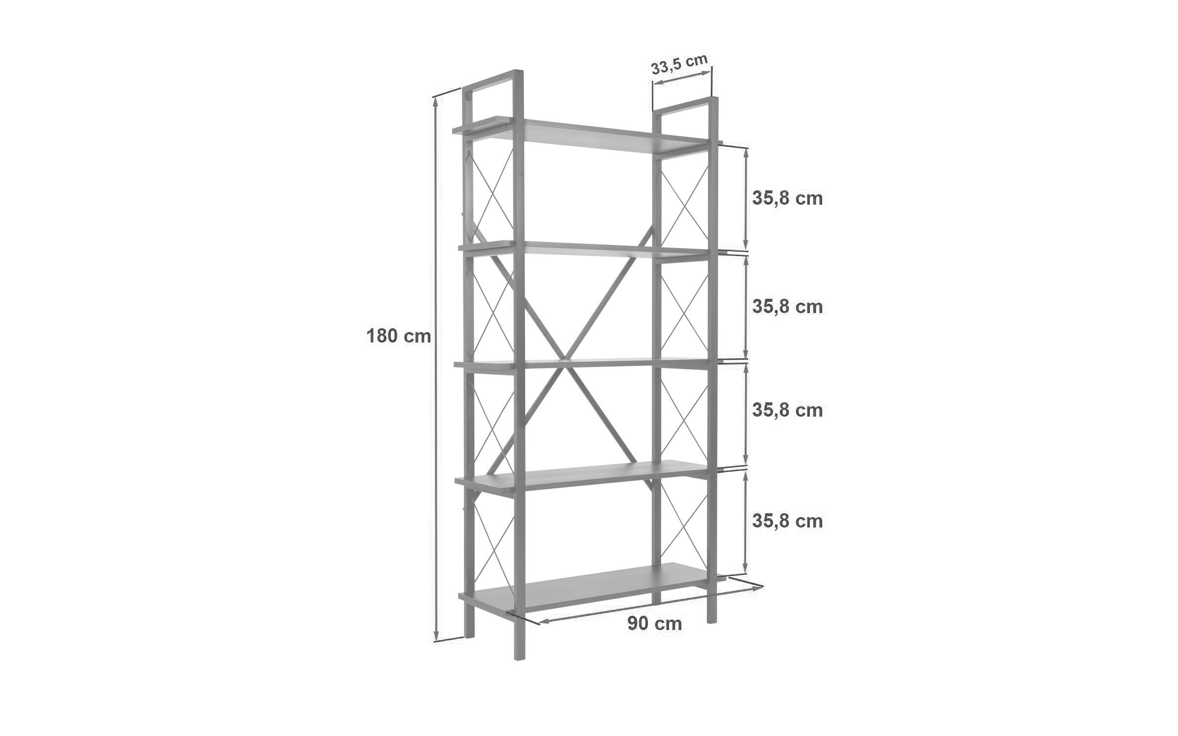 Etajera Brux, pin atlantic + negru  2