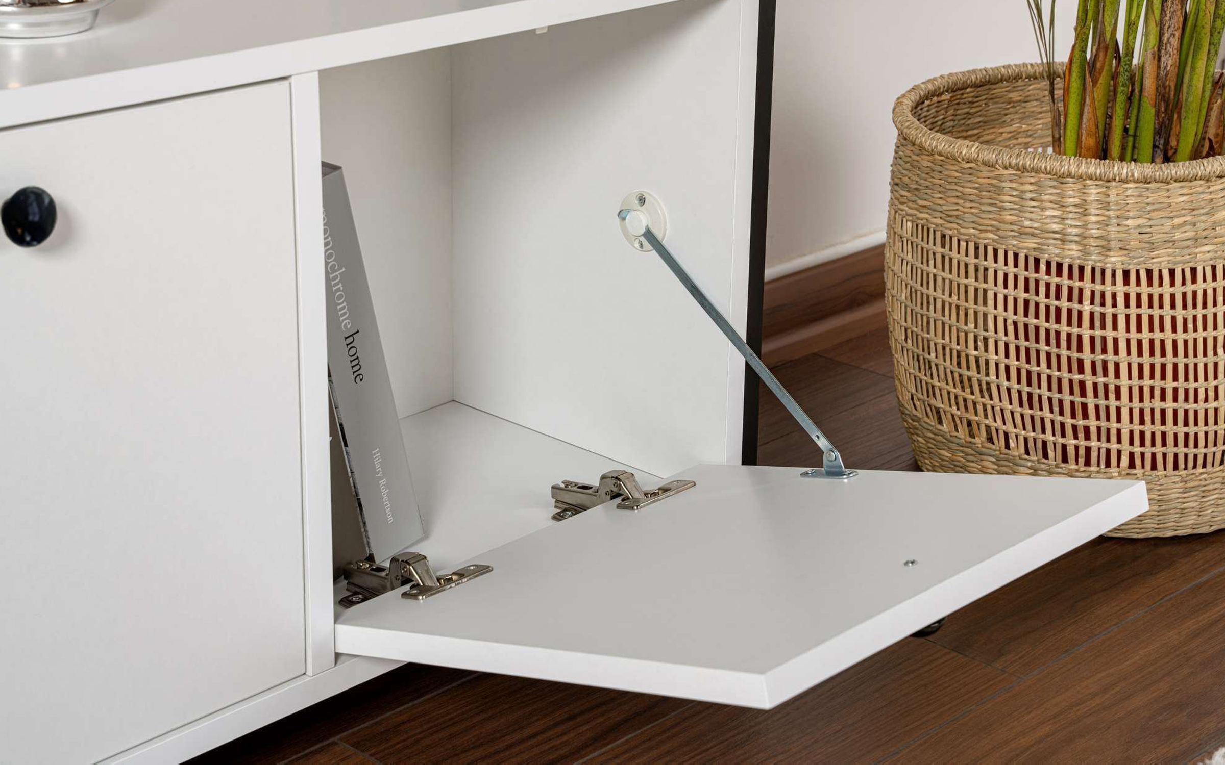 Masa consola Solans, alb + negru  5