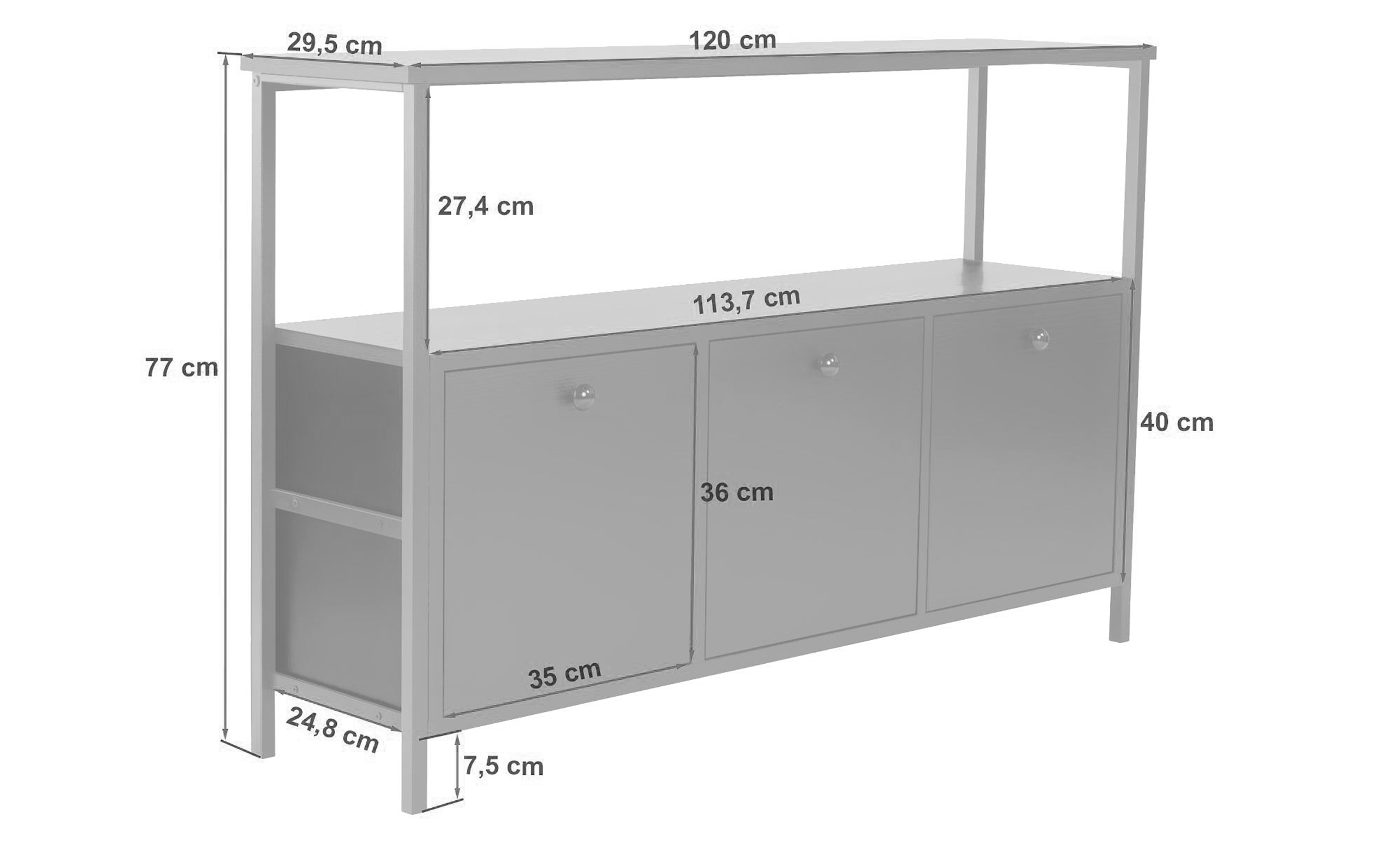 Masa consola Solans, stejar + negru  2