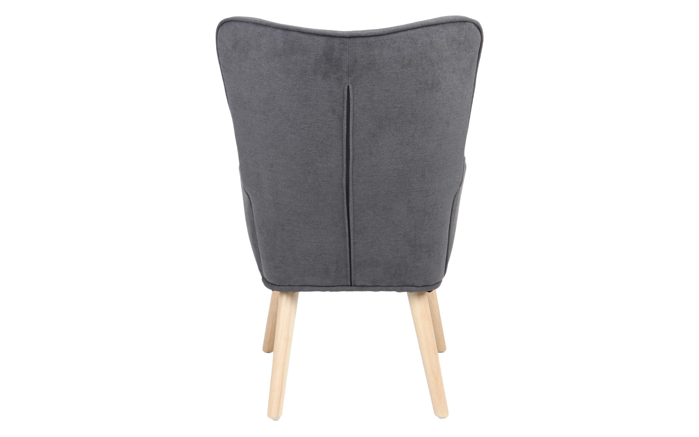 Fotoliu + taburet Melisia, gri inchis + natural  5