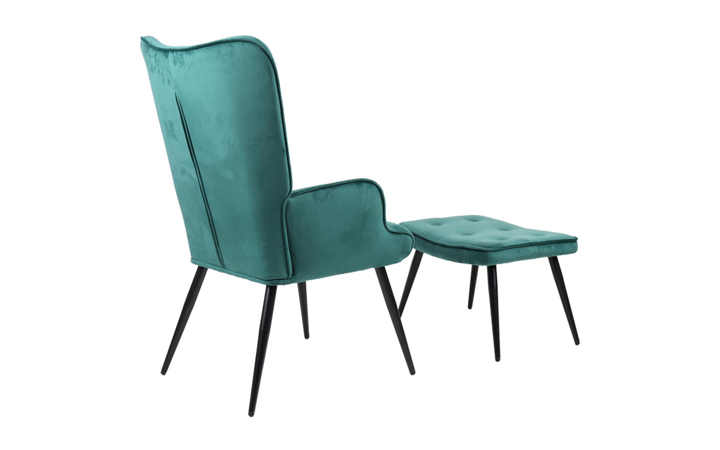 Fotoliu + taburet Siela, verde inchis  2