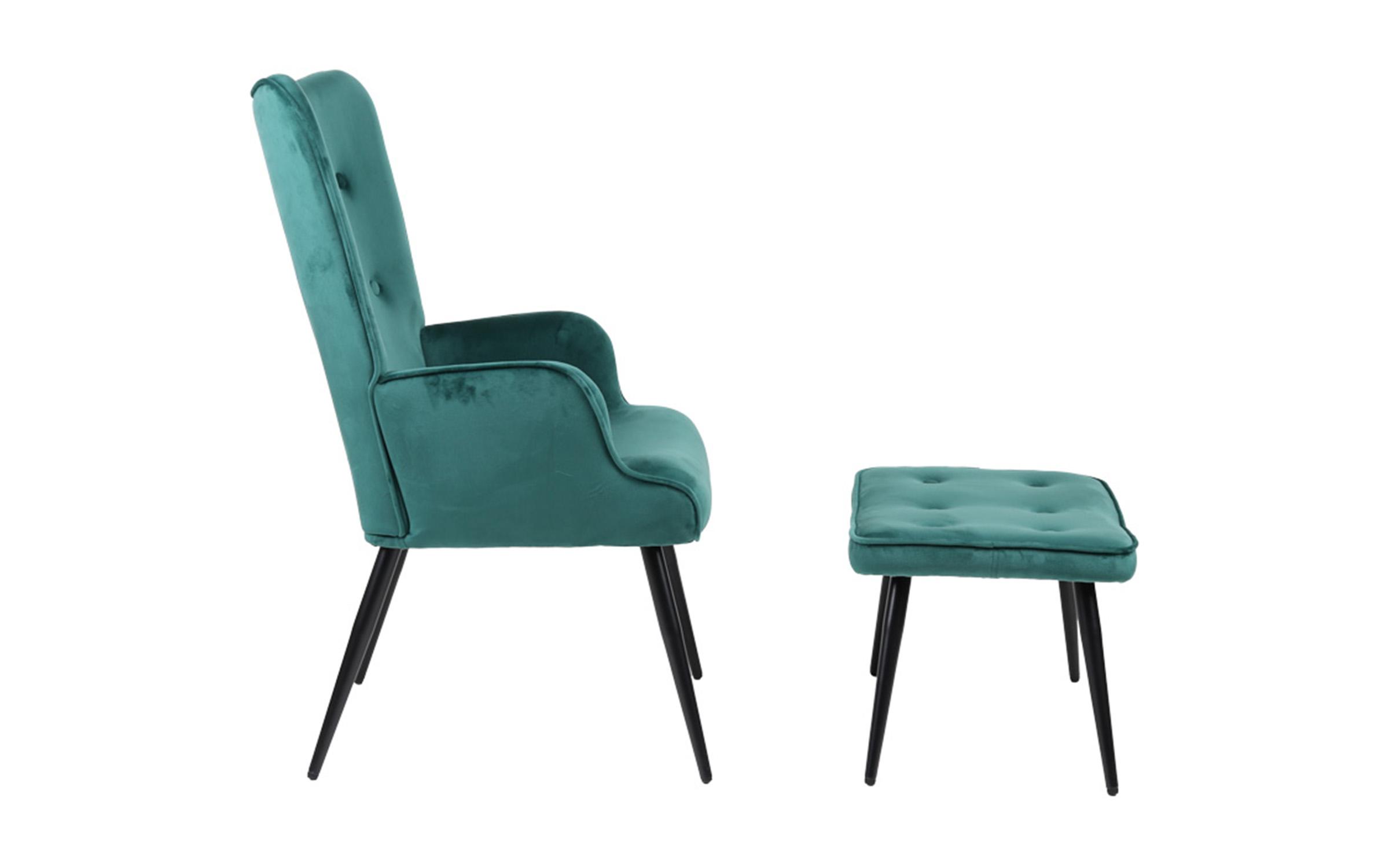 Fotoliu + taburet Siela, verde inchis  3