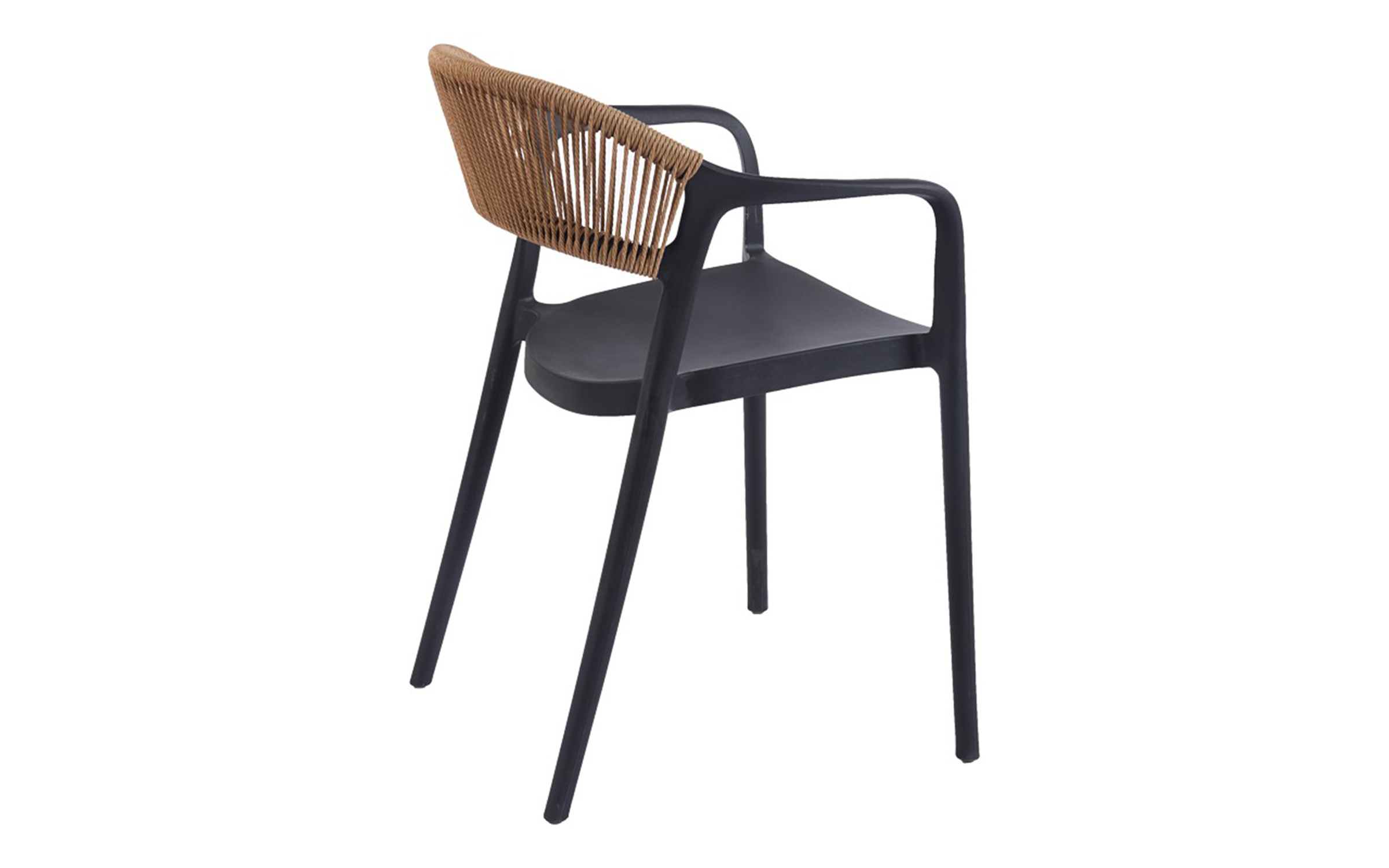 Scaun de gradina Ankara, negru + natural  4