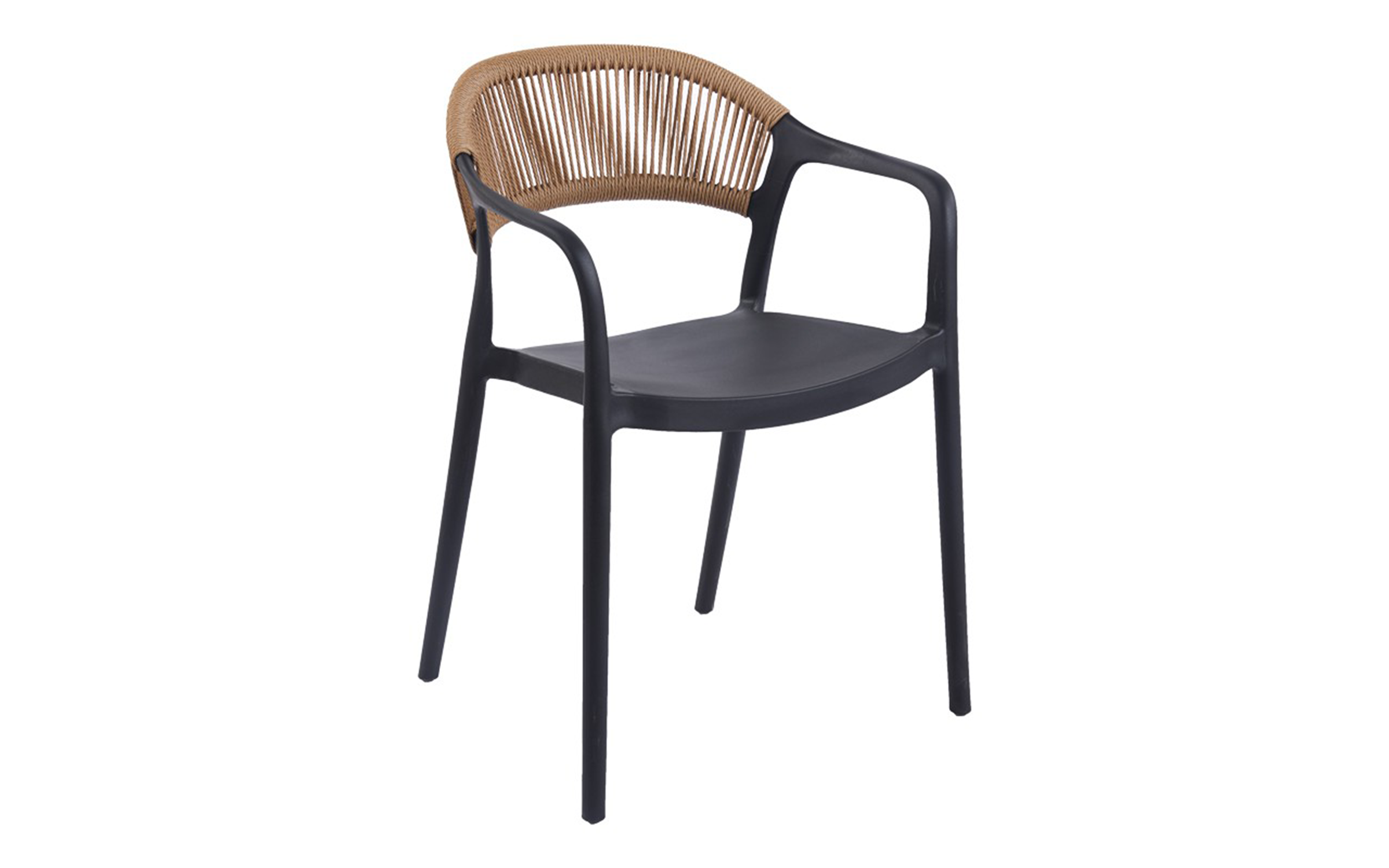 Scaun de gradina Ankara, negru + natural  3