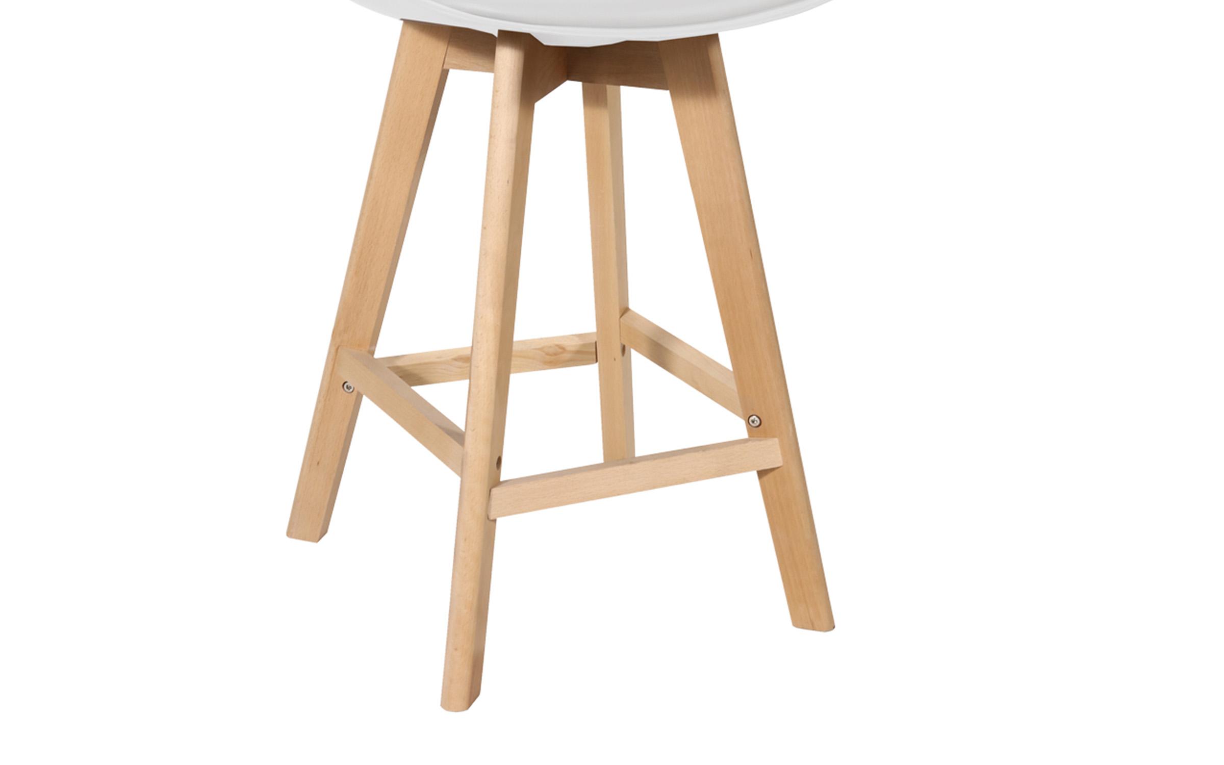Scaun de bar Gaston, alb + natural  5