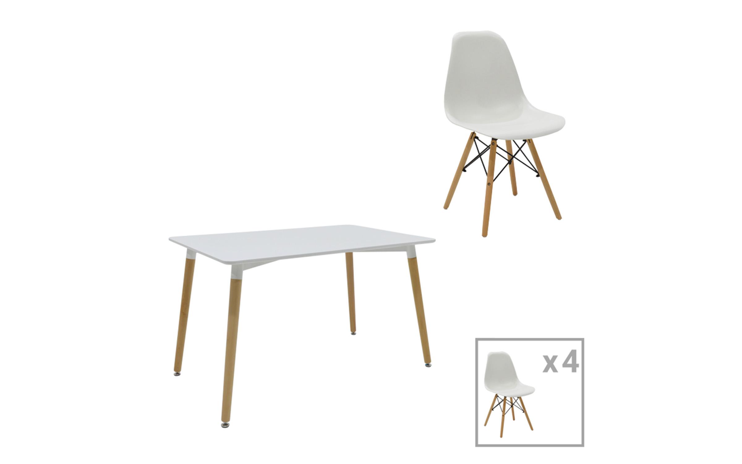 Set Masa Natal + scaune Giulita, alb + natural  1