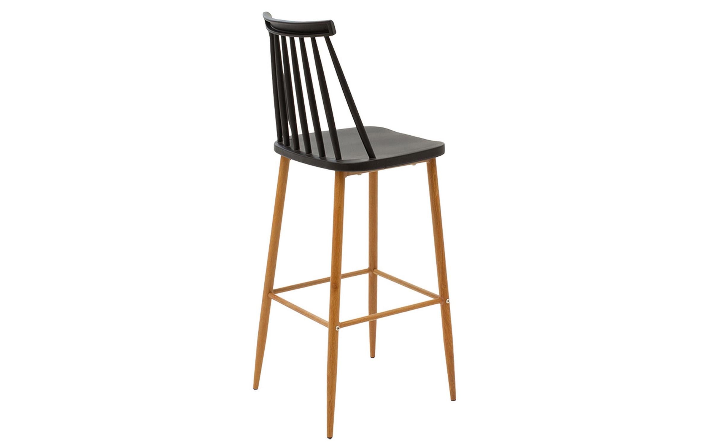 Scaun de bar Aurora, negru + natural  2