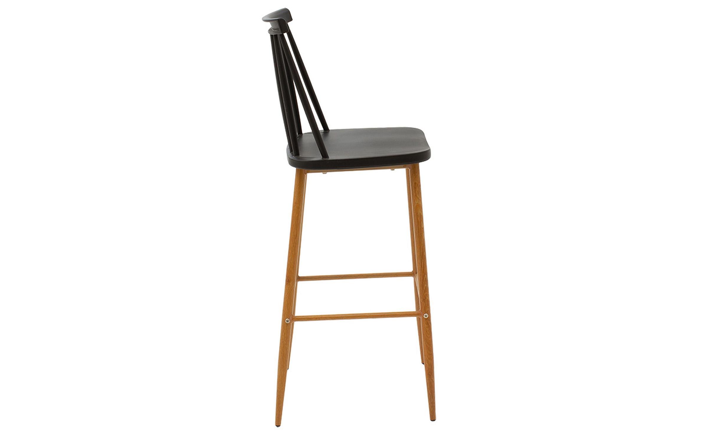 Scaun de bar Aurora, negru + natural  3