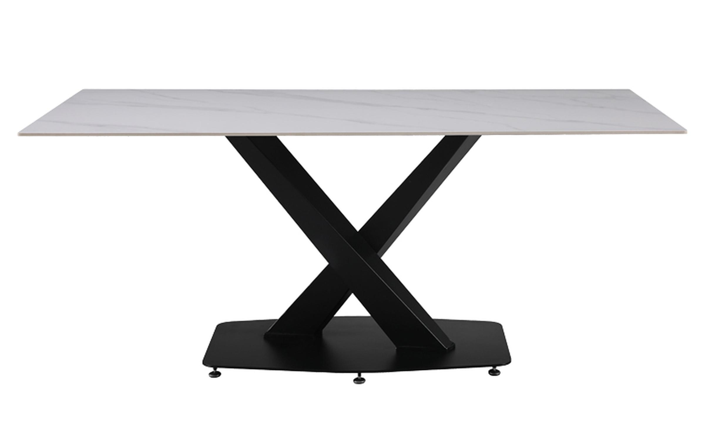 Masa dining Tafel, marmura alba + negru  2