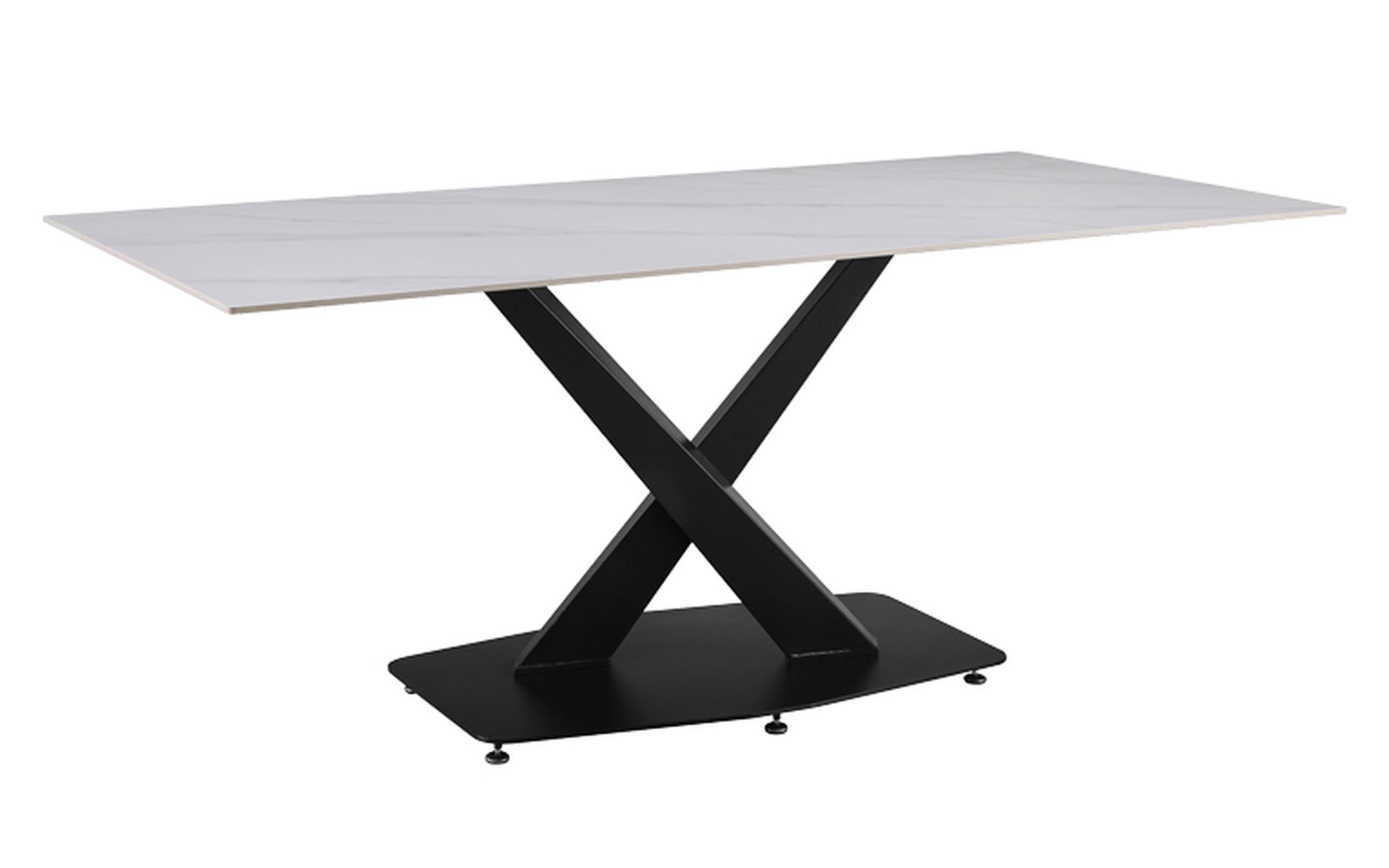 Masa dining Tafel, marmura alba + negru  1