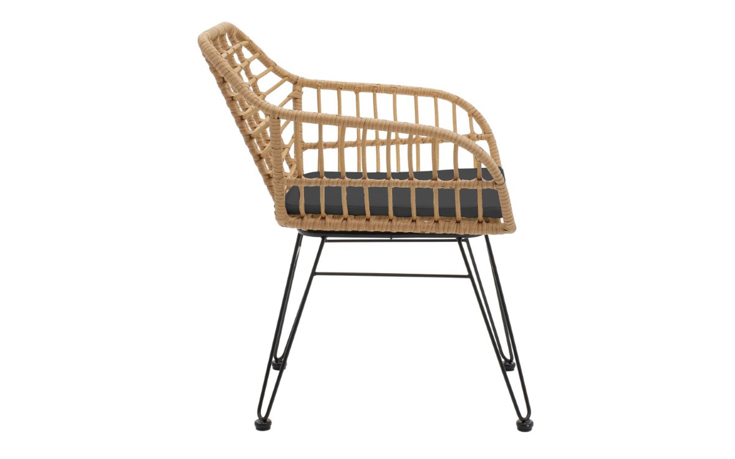 Scaun de gradina Naoki 3, natural + negru  3