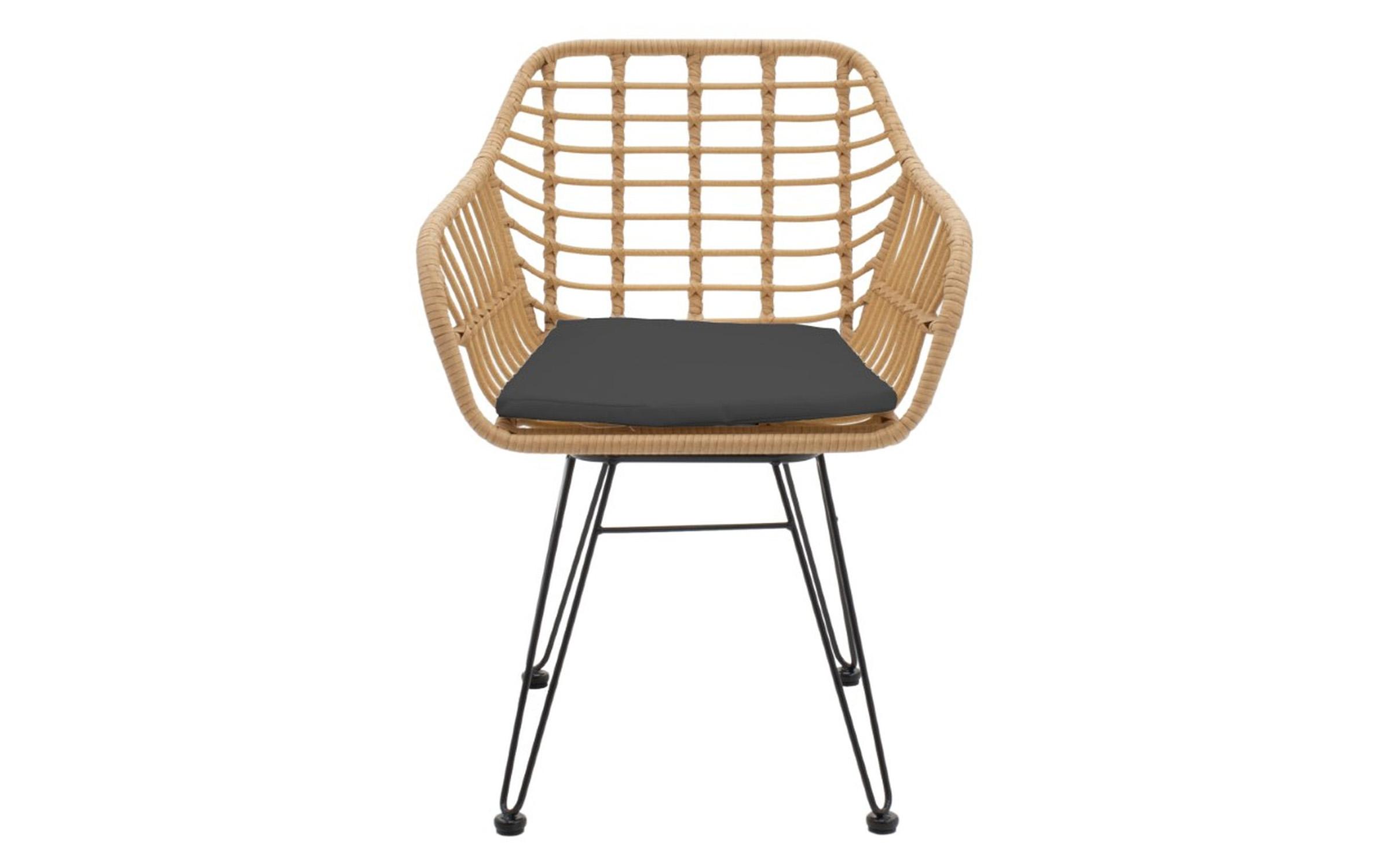 Scaun de gradina Naoki 3, natural + negru  4